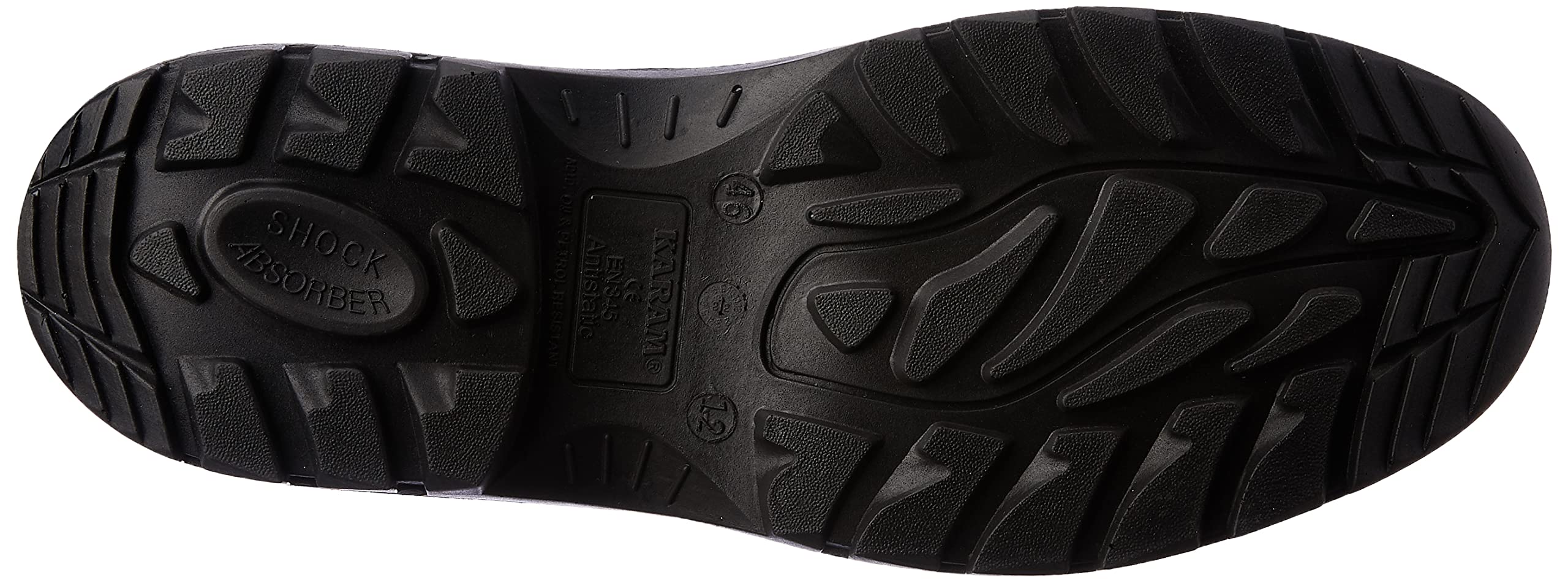 Karam FS26 Ankle Height Black Leather Safety Shoes for Men | Single Density with Fiber Toe | Non Antistatic, Antislip, Oil & Heat Resistant | Size-13 3