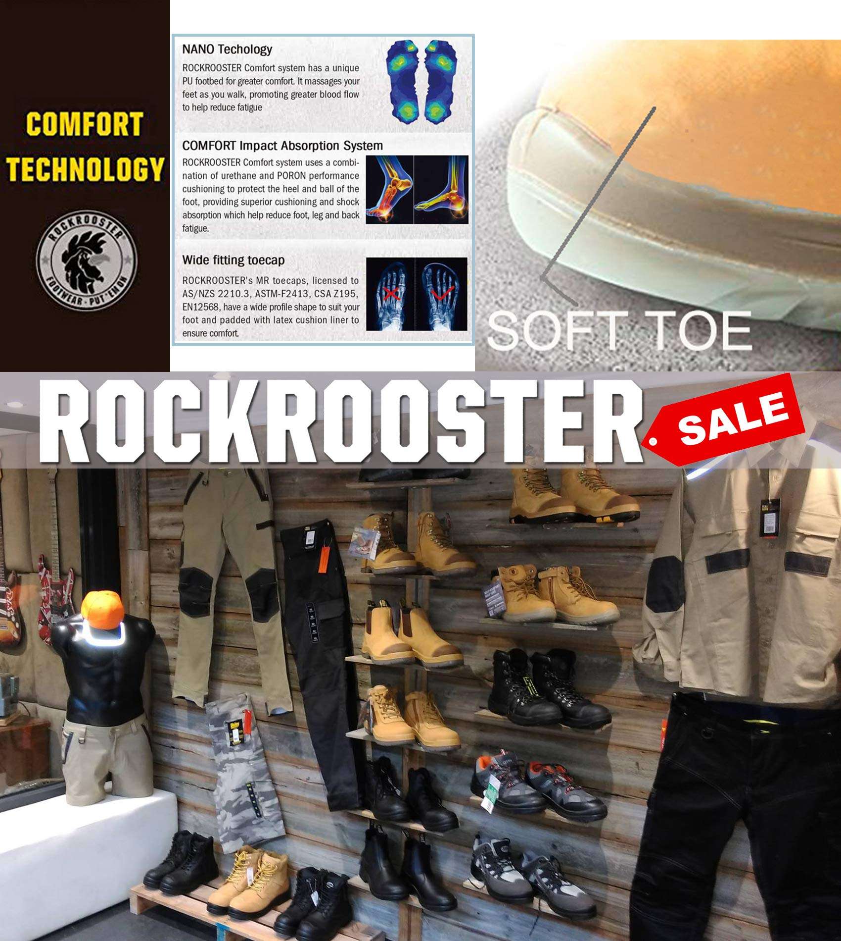 ROCKROOSTER Work Boots for Men, Soft Toe Waterproof Safety Working Shoes / AP615, 12-TAN 2