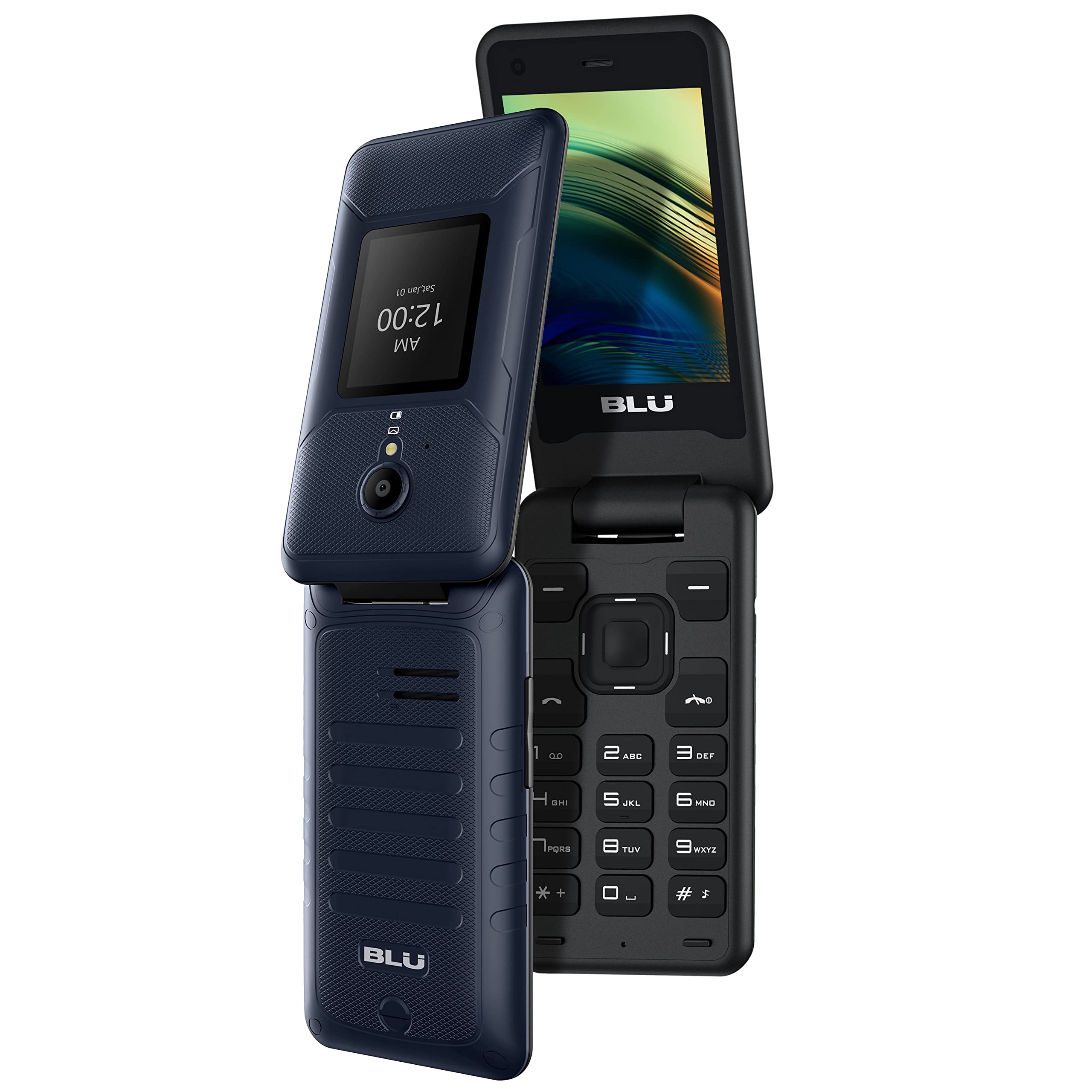 BLU Tank Flip |Unlocked | 4G LTE Flip Phone|2022 | 2.8” + 1.8” Display | Blue 2