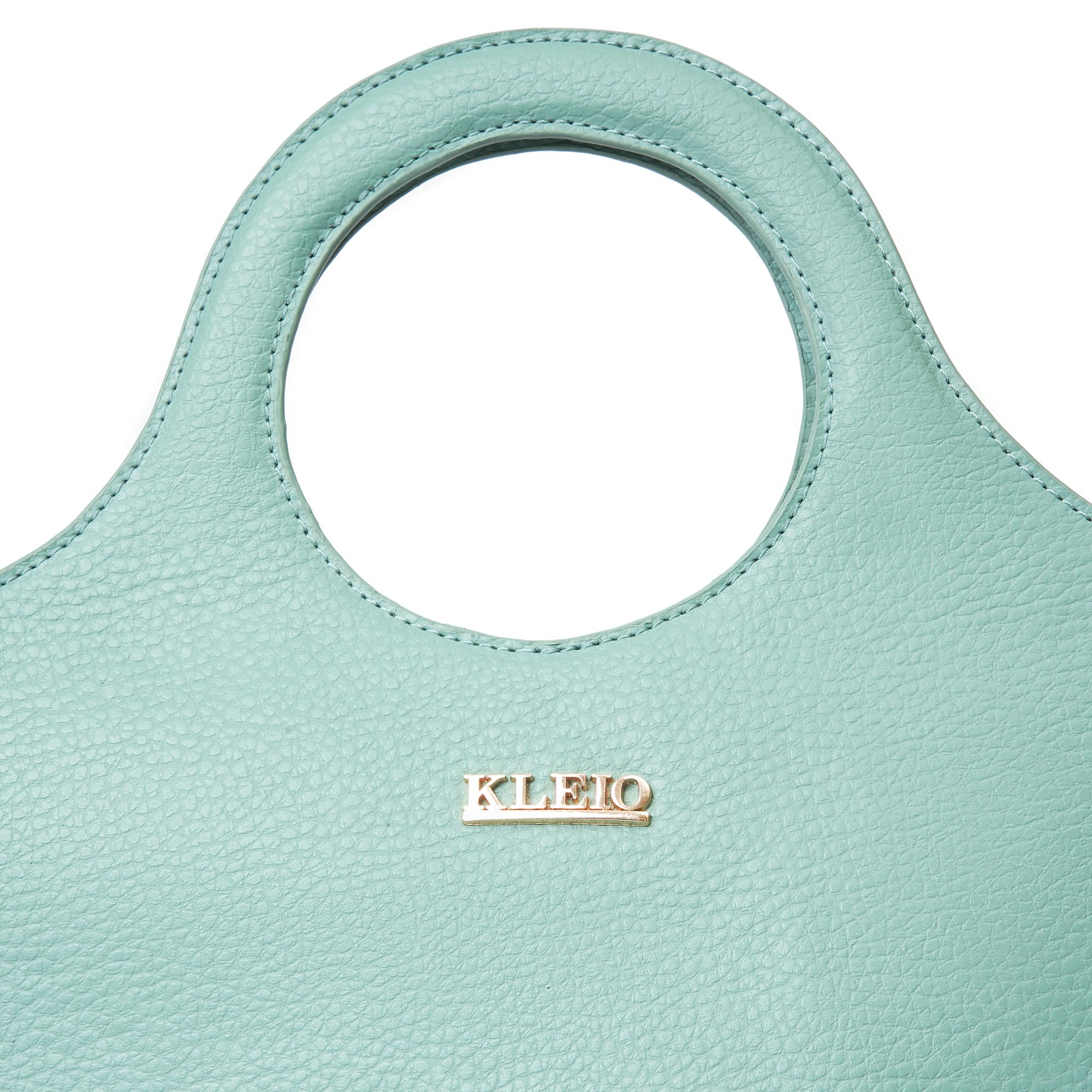 KLEIO Vegan Leather Curved Carryall Handbag for Women with Detachable Long Shoulder Strap 5