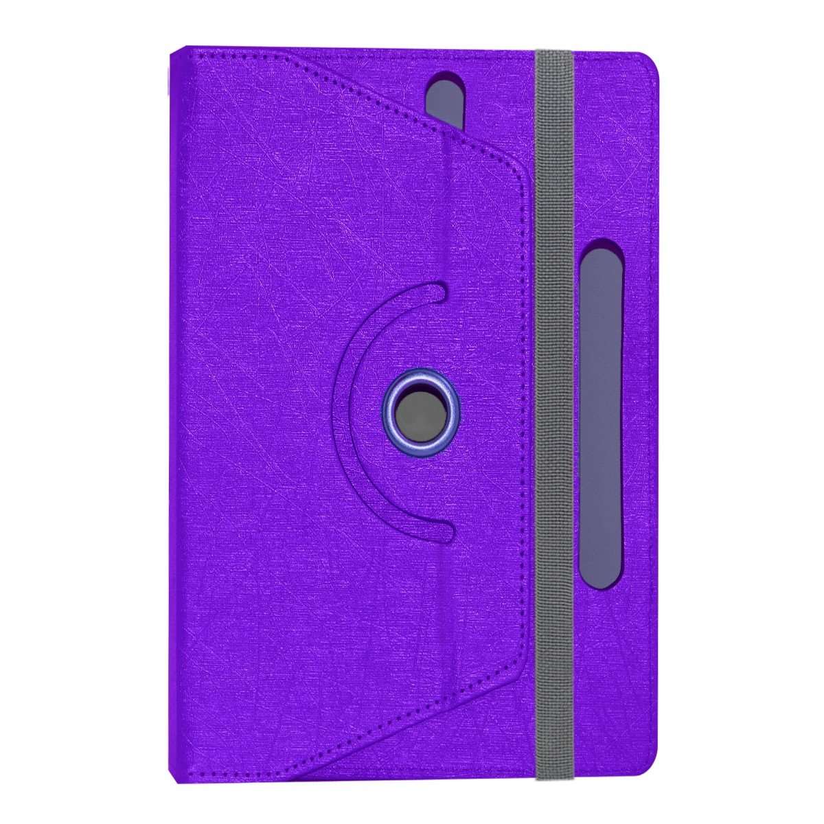 Acm Designer Rotating Leather Flip Case Compatible with Iball 6351 Q40i Tablet Cover Stand Purple 3