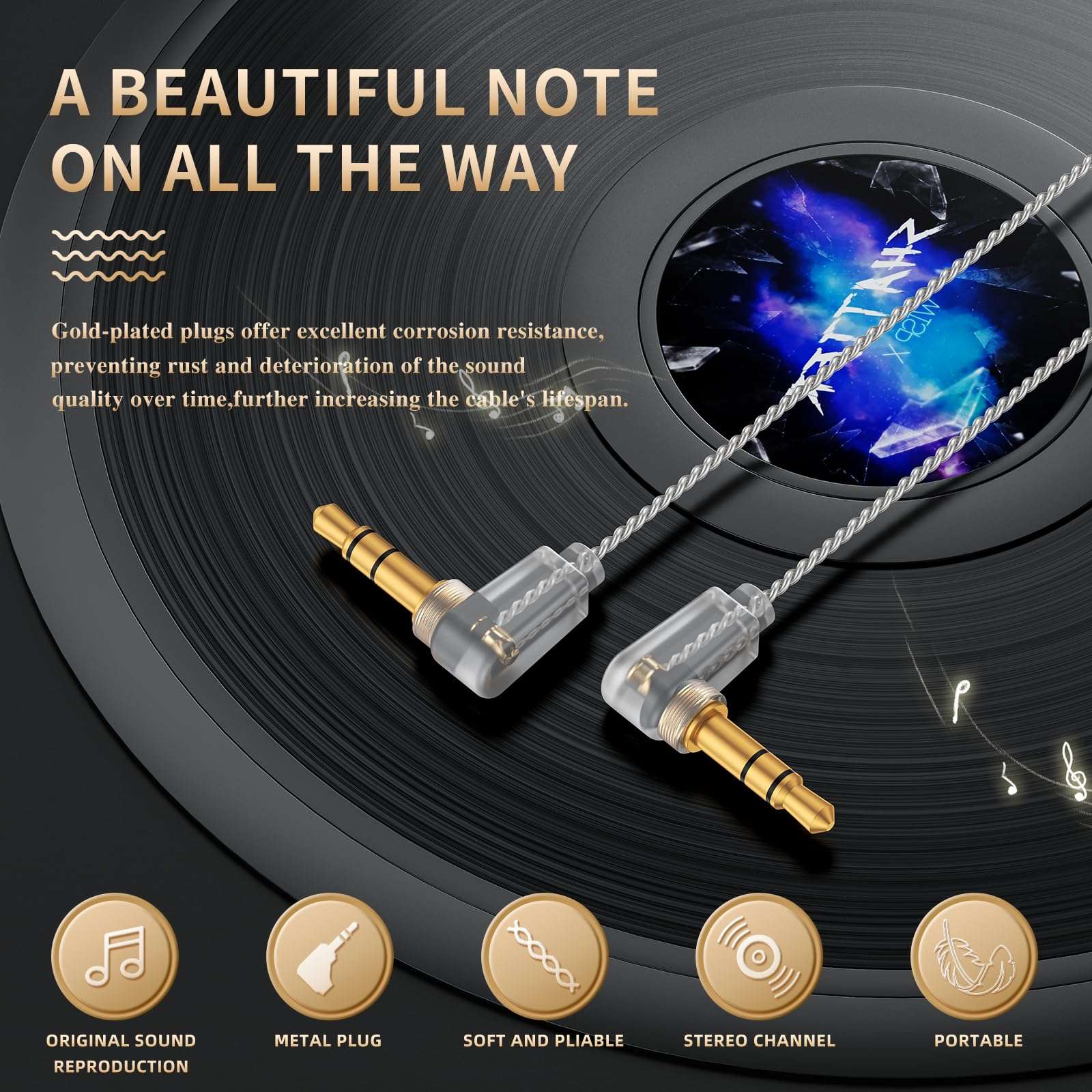 okcsc 4.4mm Pentaconn Cable for Etymotic ER4SR ER4XR ER3XR ER3SE ER2XR ER2SE LN008099, High-Purity Copper Wire, Audiophile-Grade Sound, Comfortable Wear, 4.4MM 3.94FT 3