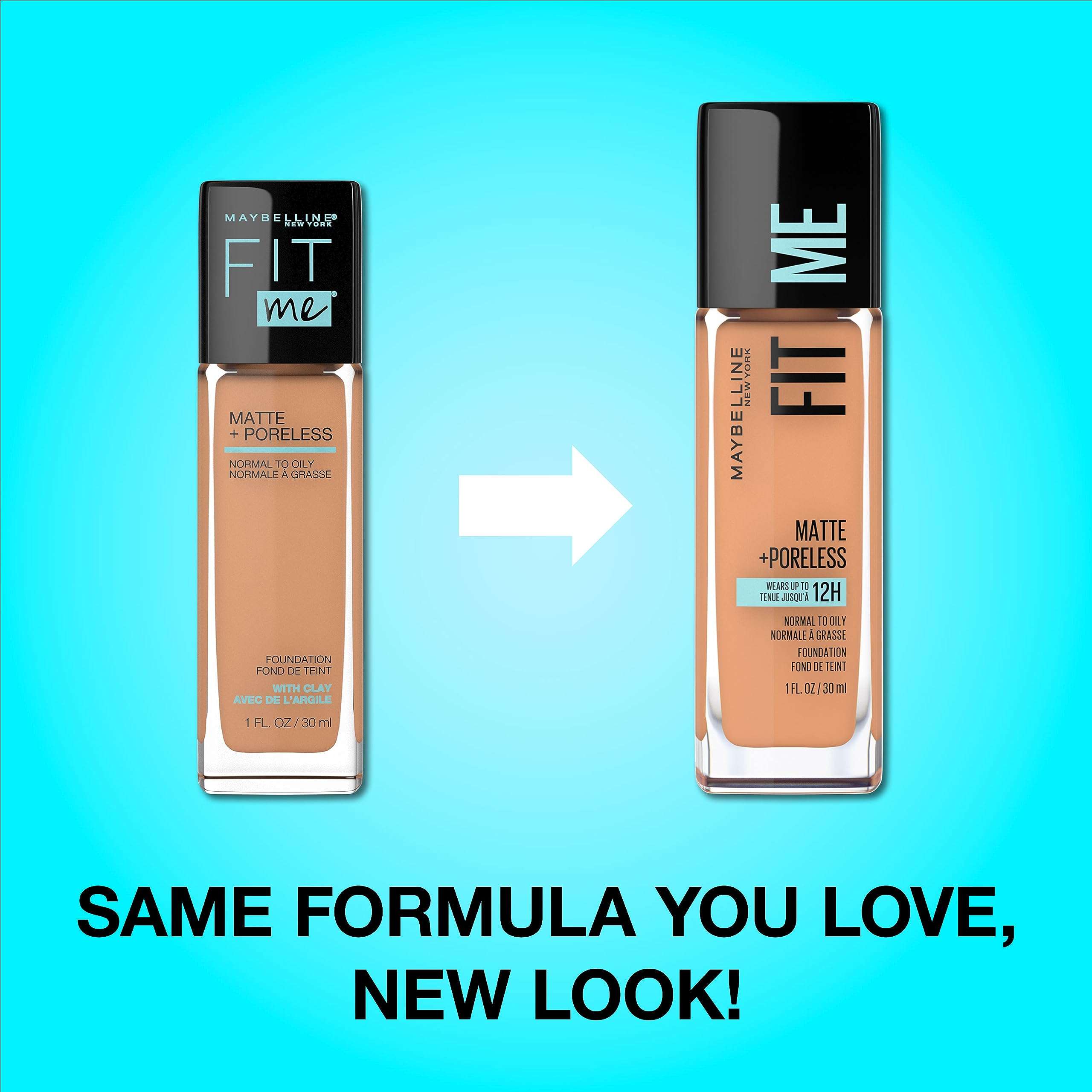 Maybelline Fit Me Matte + Poreless Liquid Oil-Free Foundation Makeup, Sun Beige, 1 Count (Packaging May Vary) 2
