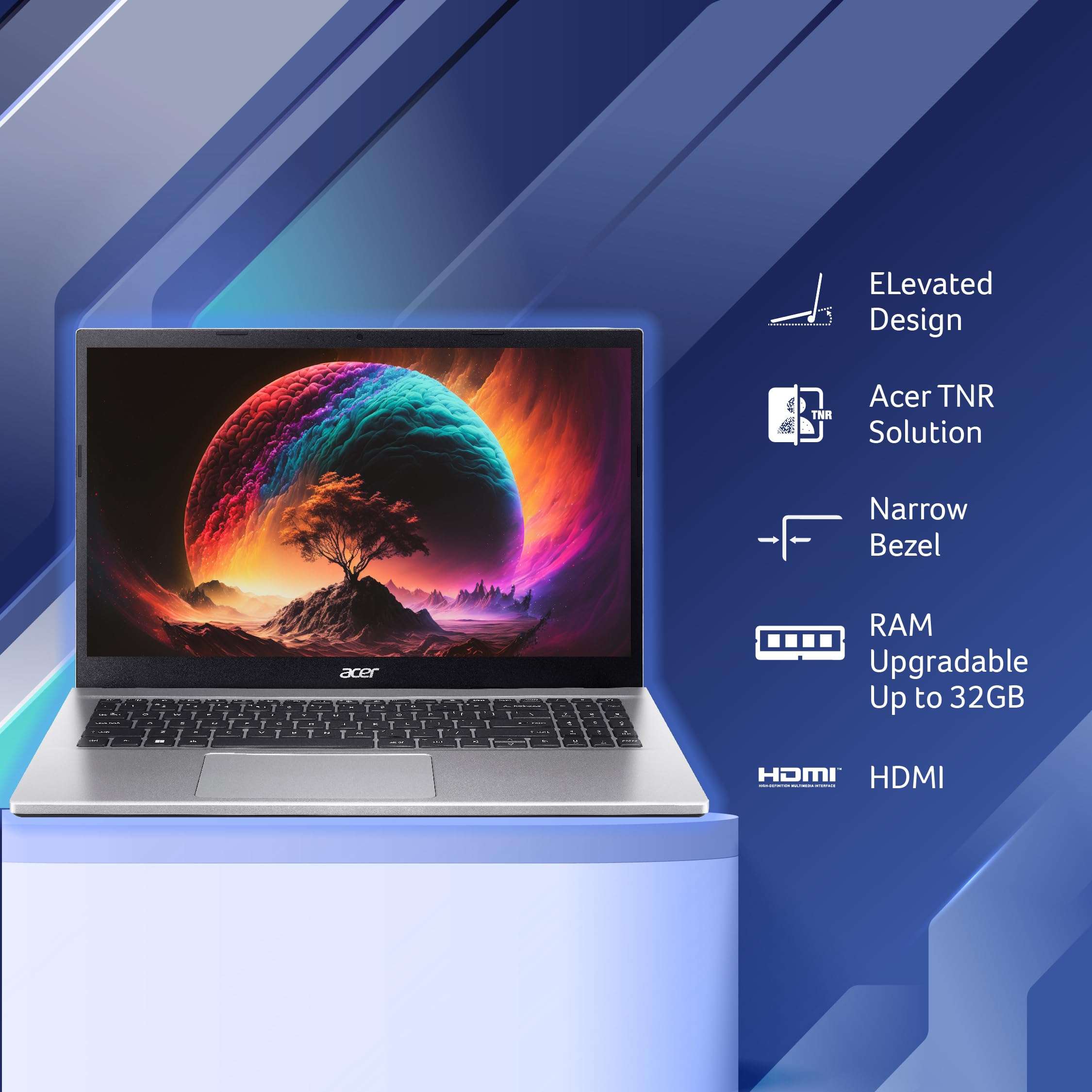 Acer Aspire 3 (Intel Core i3 1215U Processor/ 8GB/ 512 GB SSD/Windows 11 Home/MS Office) A315-59 with 39.6 cm (15.6") Full HD Display /1.78kg 5