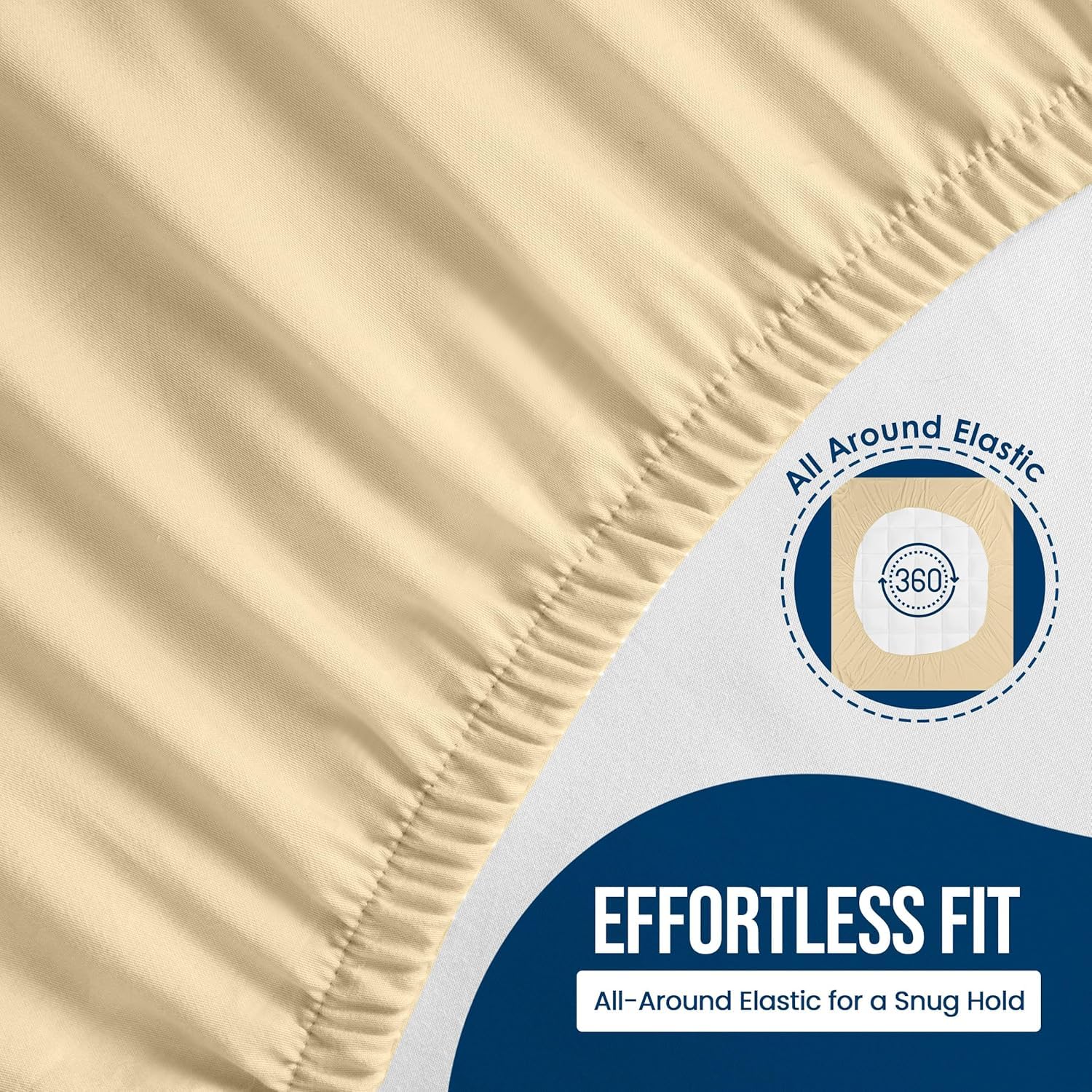 Kitten Bite Cotton Feel Terry 78x72 inch Ultra Soft Waterproof Mattress Protector King Size | Breathable Hypoallergenic Mattresses Cover for King Size Bed (Beige) 4