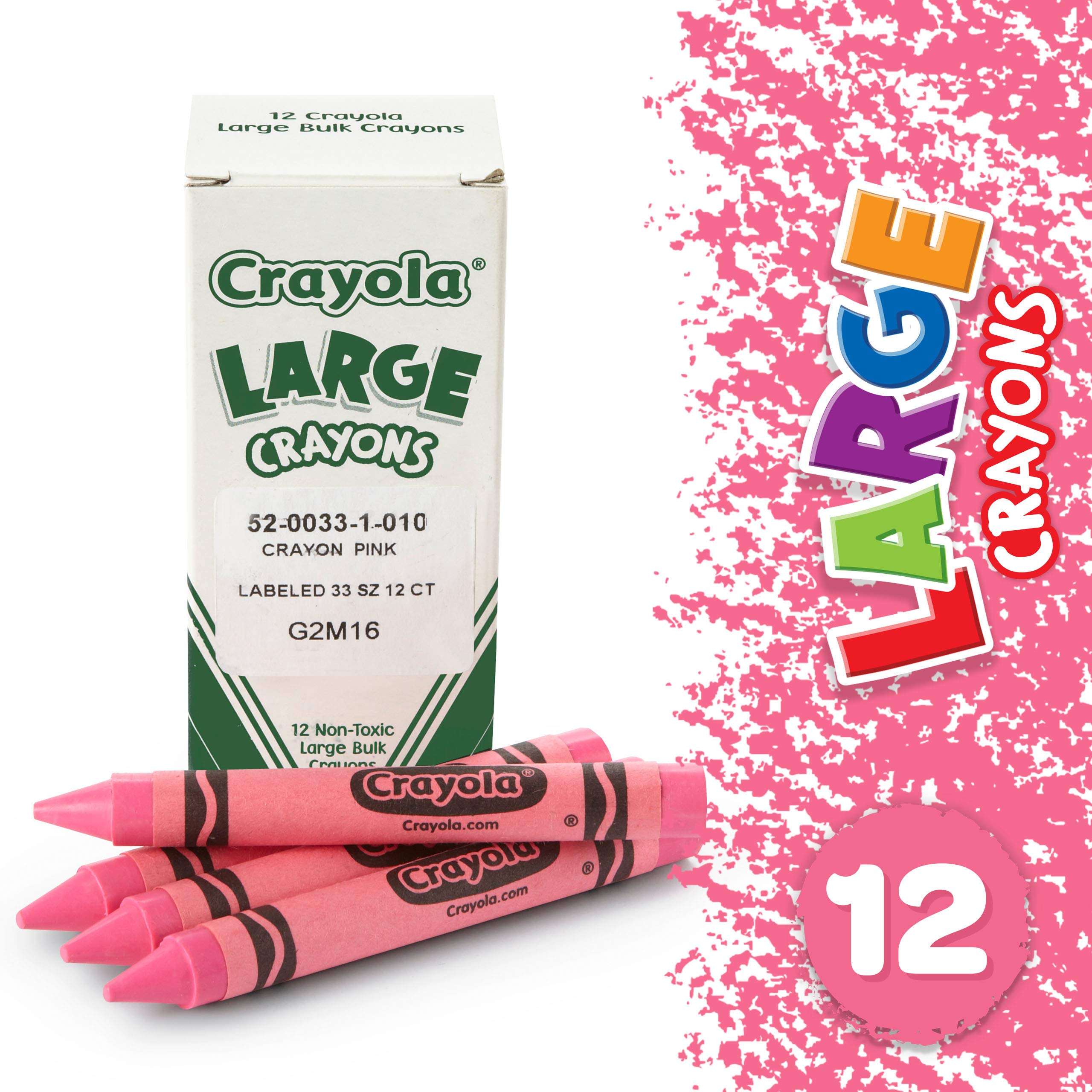Crayola Large Crayons, Carnation Pink, Art Tools for Kids, 12 Count, 4" x 7/16" 2