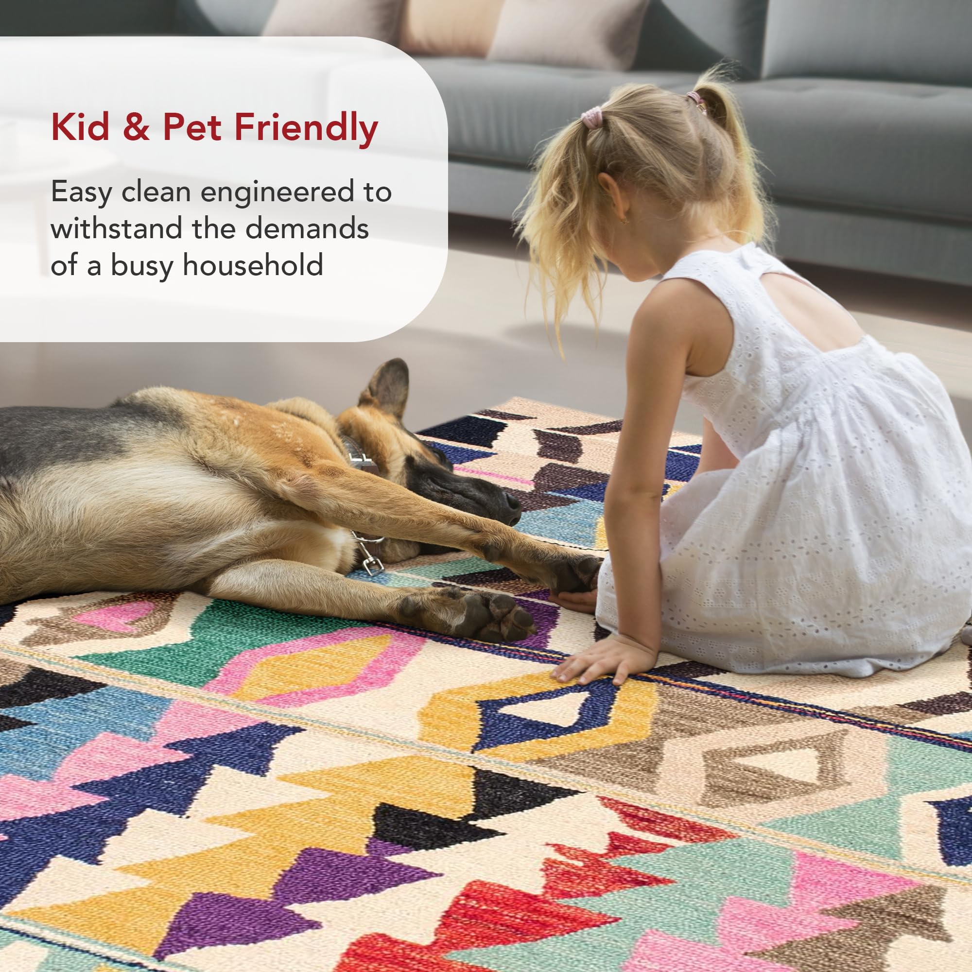 nuLOOM Ofelia Geometric 2'6" x 6' Wool Runner Rug for Living Room Bedroom Dining Room Entryway Hallway Kitchen, Multicolor/Black 5