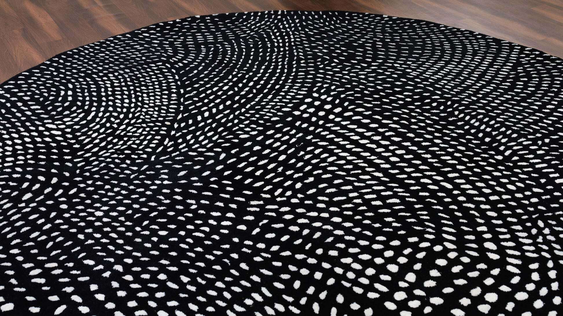 Huble Hand Tufted Wool Area Rug, Round Carpet, Ideal for High Traffic Areas in Living Room, Bedroom, Best Home Decor Gift (4'x4') 6