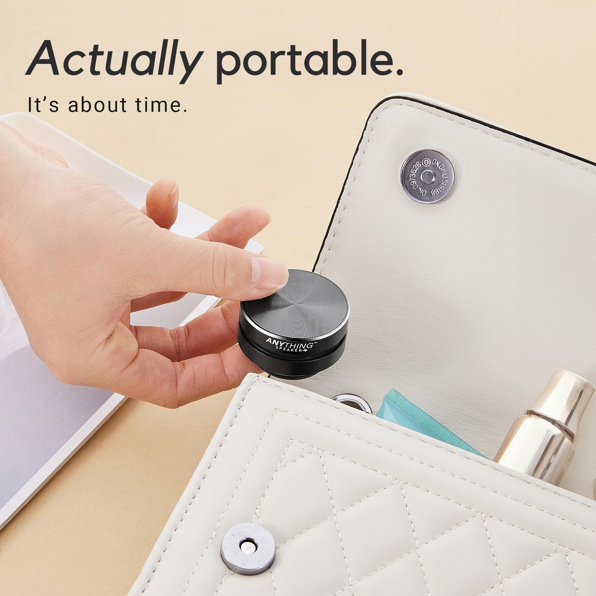 Anything Speaker - Portable Mini Bluetooth Speaker 2024 - Turn Anything Into A Speaker - Wireless Bone Conduction Induction Vibration Humbird + Gift Box - Travel Sized, 360° Sound (Black) 3