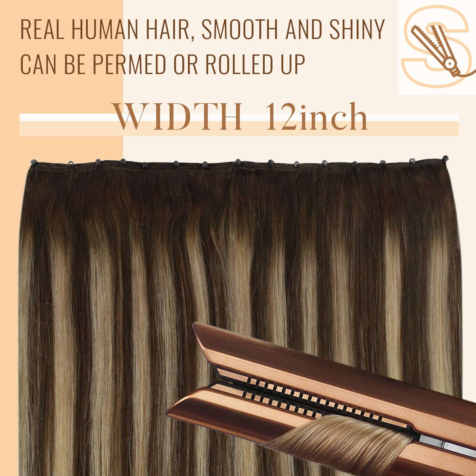 100g 16inch Sunny Hair Beaded in Weft Hair Extensions Color 2/6/2 and Color 4/27/4 Brown Remy Hair 4