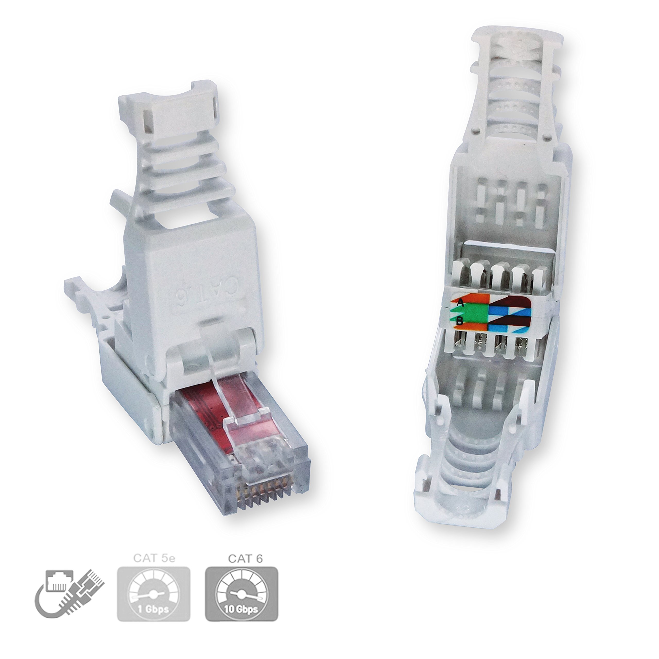 CyberTech RJ45 CAT6 5e Tool-Less Modular Connectors Plugs 2