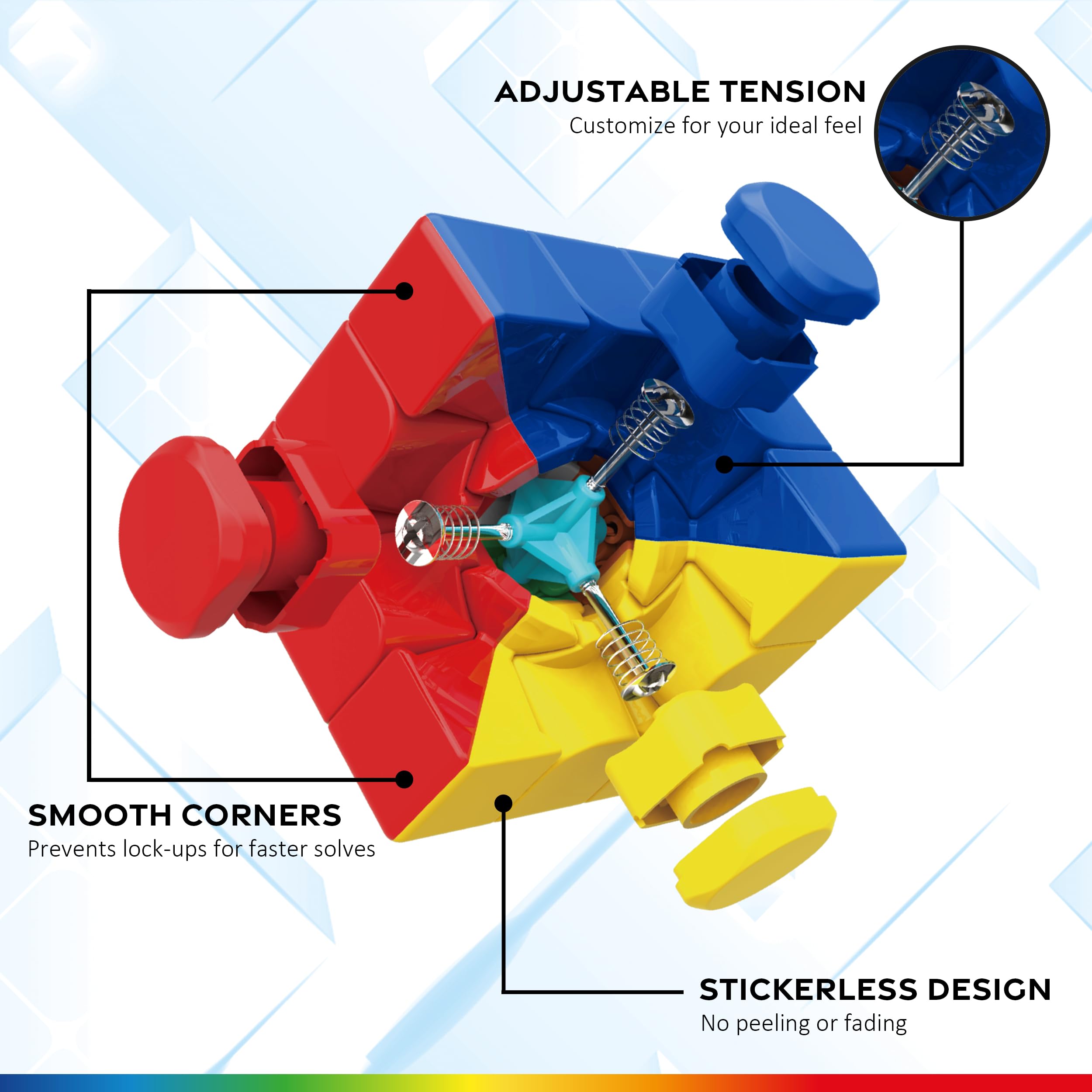 Goliath NEXcube | 3x3 Classic Stickerless Speed Cube | Super Smooth for Fast Action Play | Problem-Solving Brainteaser | Color-Matching Puzzle, Fidget Toy, and Sensory Puzzle 3