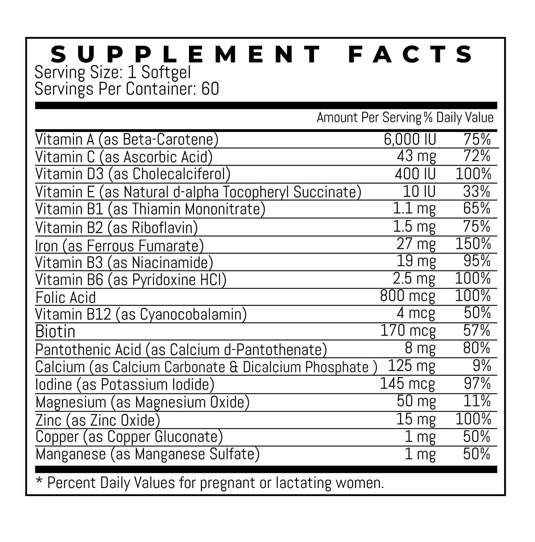 TRIOMEDICA PregnaFast Prenatal Multivitamin Softgels, Supports Healthy Growth, Brain Development, Iron, Folic Acid, Vitamins C, E, (30 Day Supply-60 Count) 5