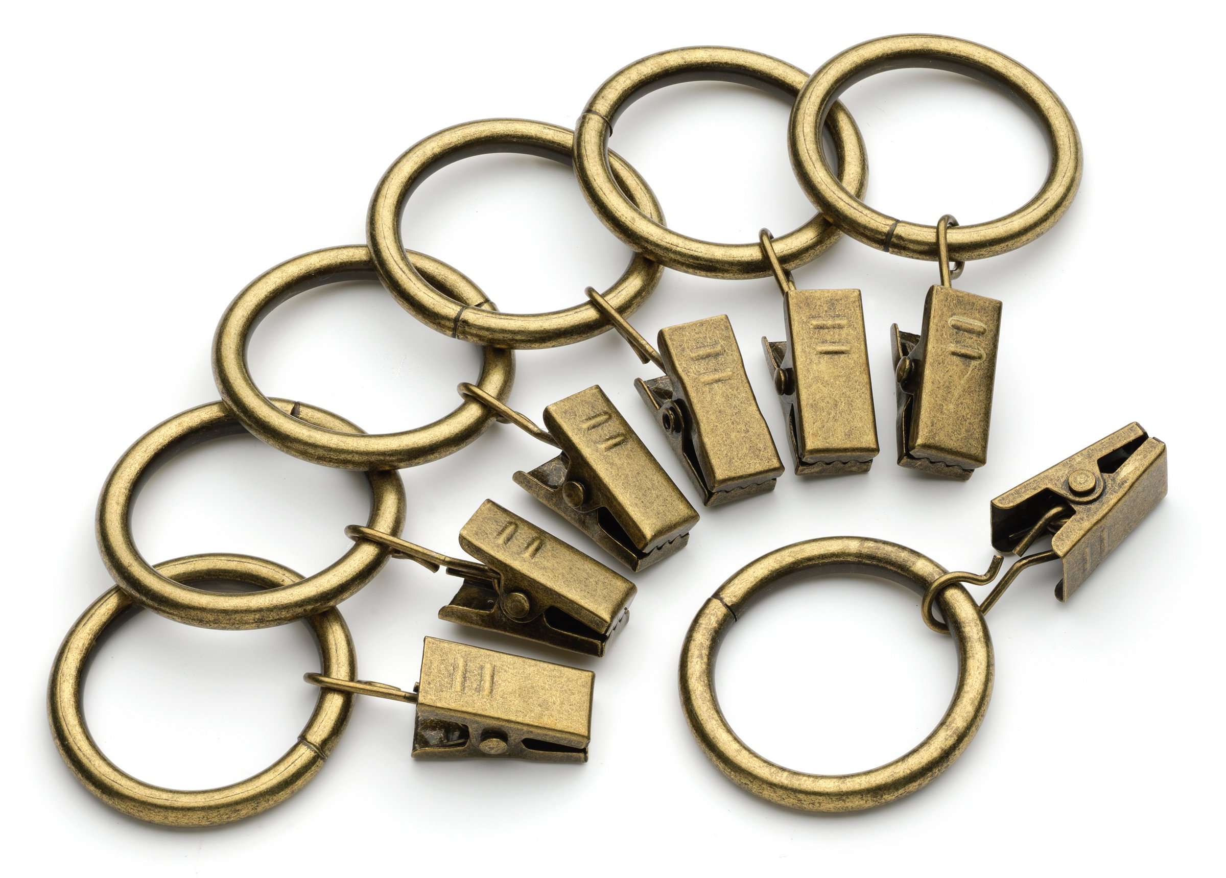 Iron Metal Curtain Clip Rings 1 Inch Interior Diameter, Set of 20 (Bronze) 1