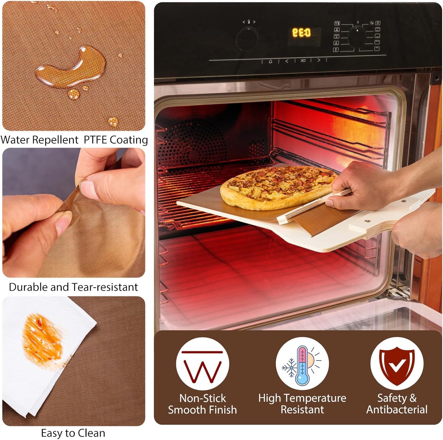 Xenon Venture Sliding Pizza Peel tray with Wood Handle for Ovens,Easy Transfer Sliding Pizza Shovel Spatula Paddle(1pcs/multi-color) 5