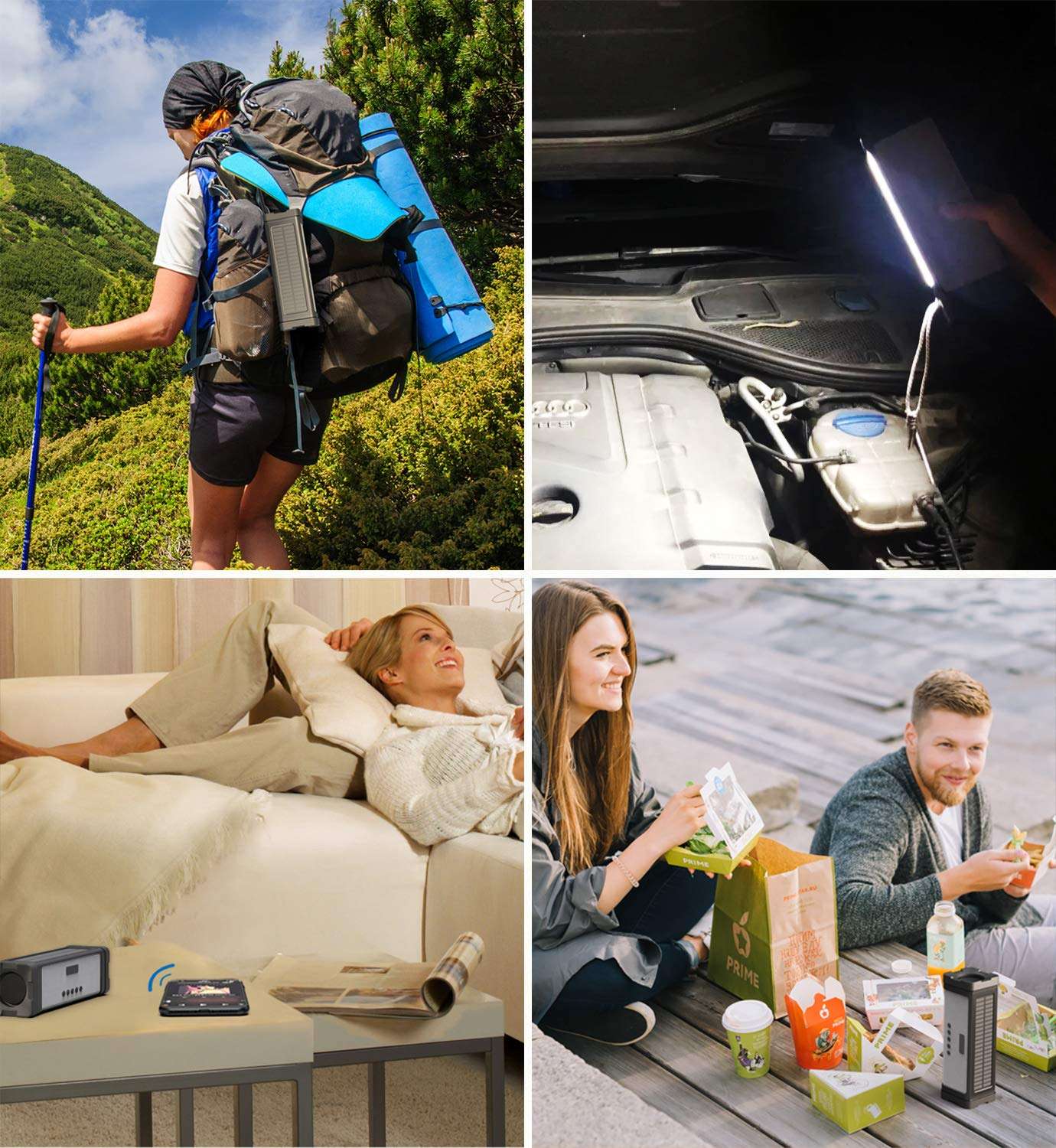 ABFOCE Solar Bluetooth Speaker,IPX7 Waterproof Portable 20W Rich Bass,with 27 LED Lights, 5000mAh Battery,Mic,TF Card,for Outdoor Shower Home-Black 6