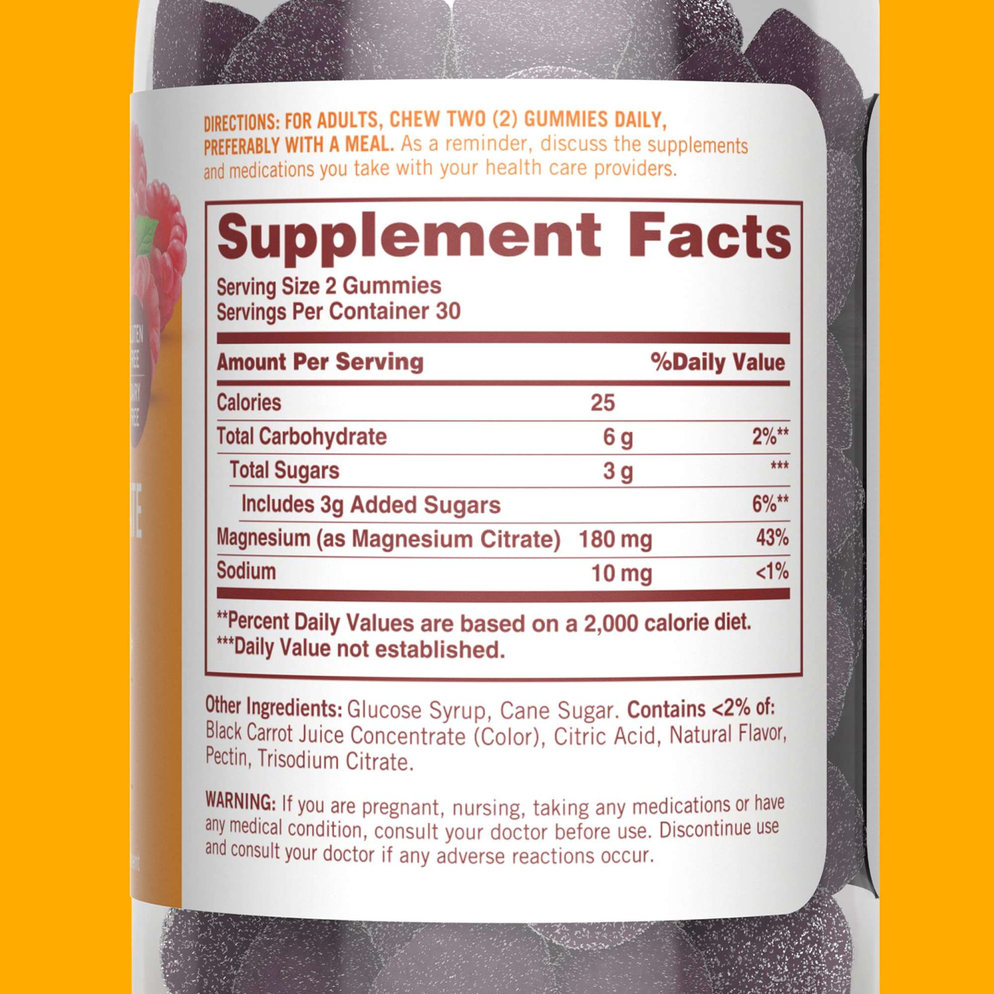 Sundown Magnesium Citrate Gummies, Supports Nerve, Bone & Muscle Health, Vegetarian, Raspberry Flavored, 60 Count (Pack of 2) 4