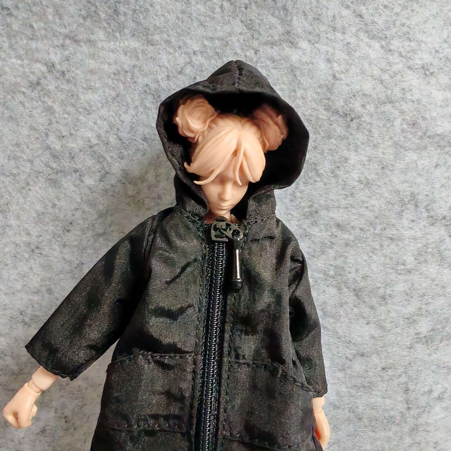 SSbeauty M 1/12 Scale Figure Clothes Long Coat for 1:12 6inch Female Action Figure Doll Clothes (Black) 6