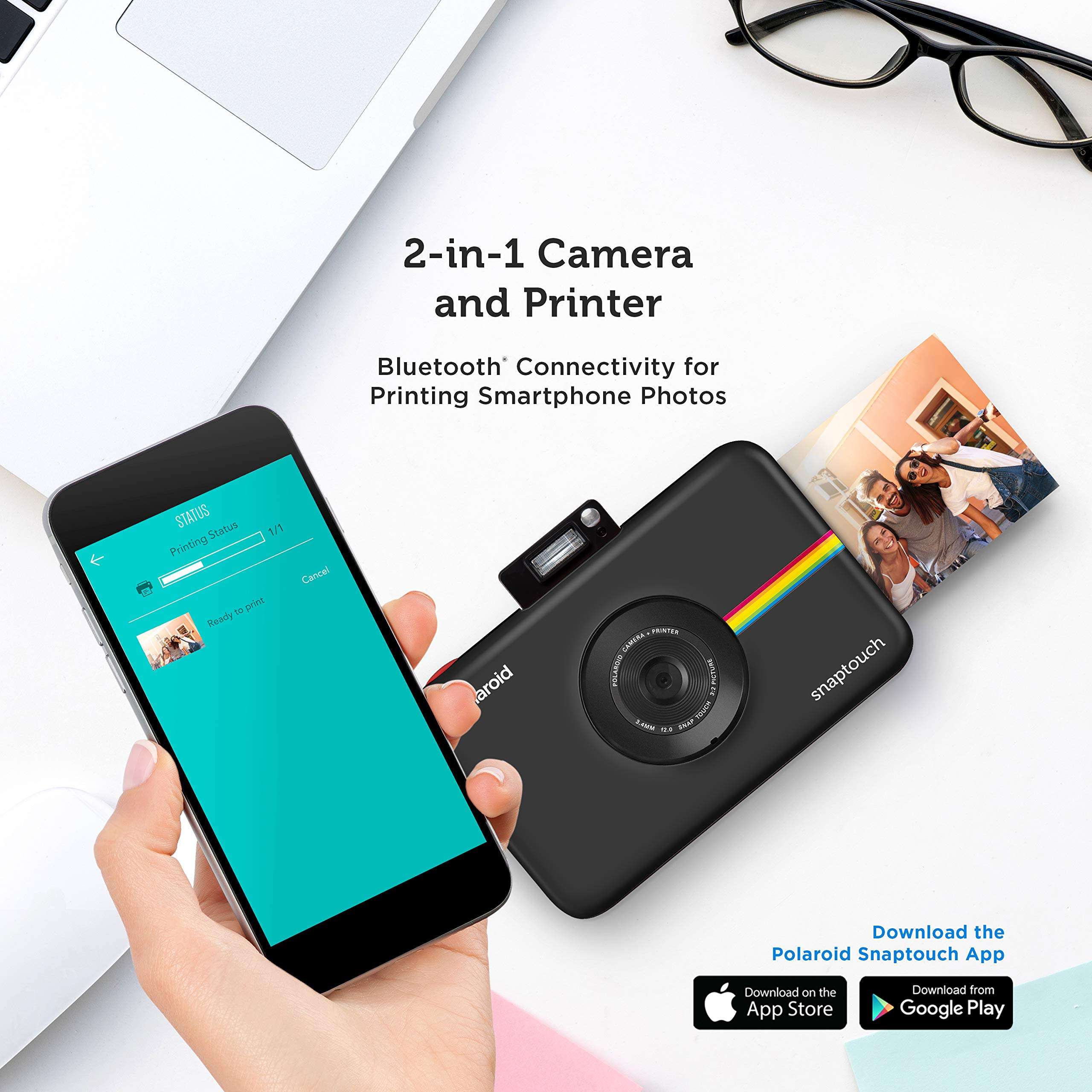 Zink Polaroid SNAP Touch 2.0 – 13MP Portable Instant Print Digital Photo Camera w/ Built-In Touchscreen Display, Black 3