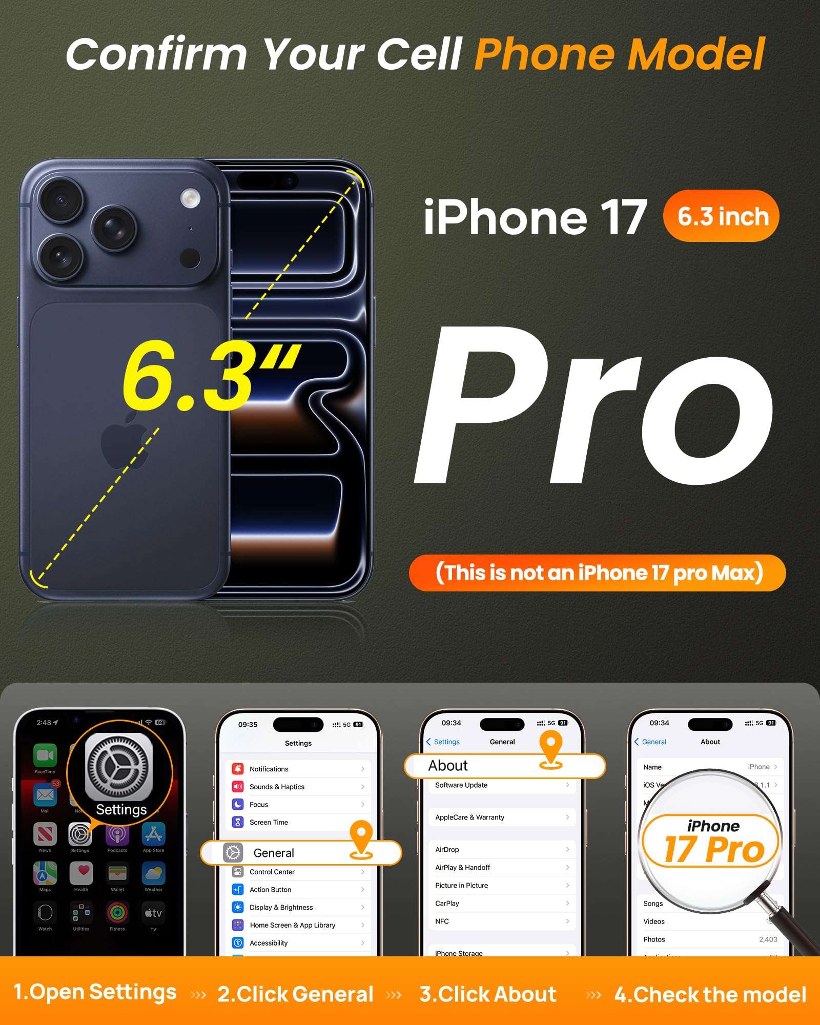 SIXBOX for iPhone 17 Pro Case Wallet with 2 Pack Screen Protector, Stand & Card Holder & Camera Cover, Rugged Military Grade Drop Protection Heavy Duty Hard Cover Case for iPhone 17 Pro 6.3", Green 4