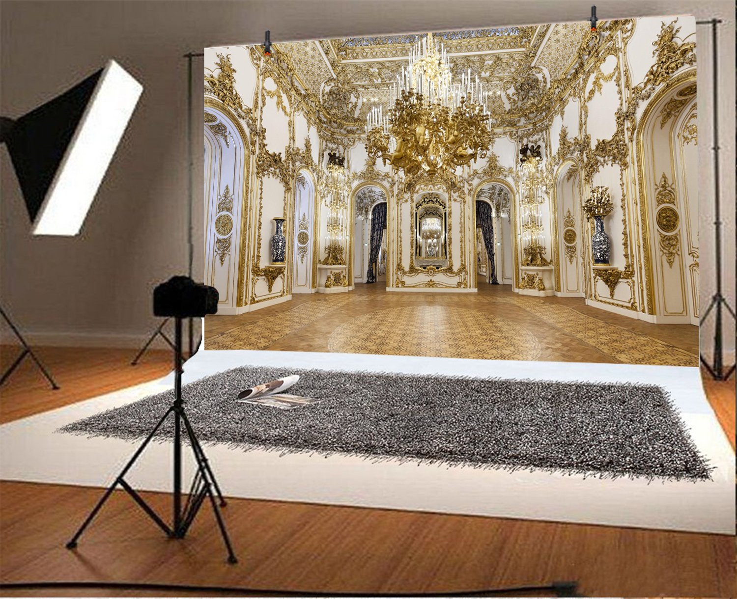 Yeele 7x5ft Luxurious Palace Backdrop for Photography Chandelier Arch Door Noble Hotel Background Kids Adult Photo Booth Shoot Vinyl Studio Props 2