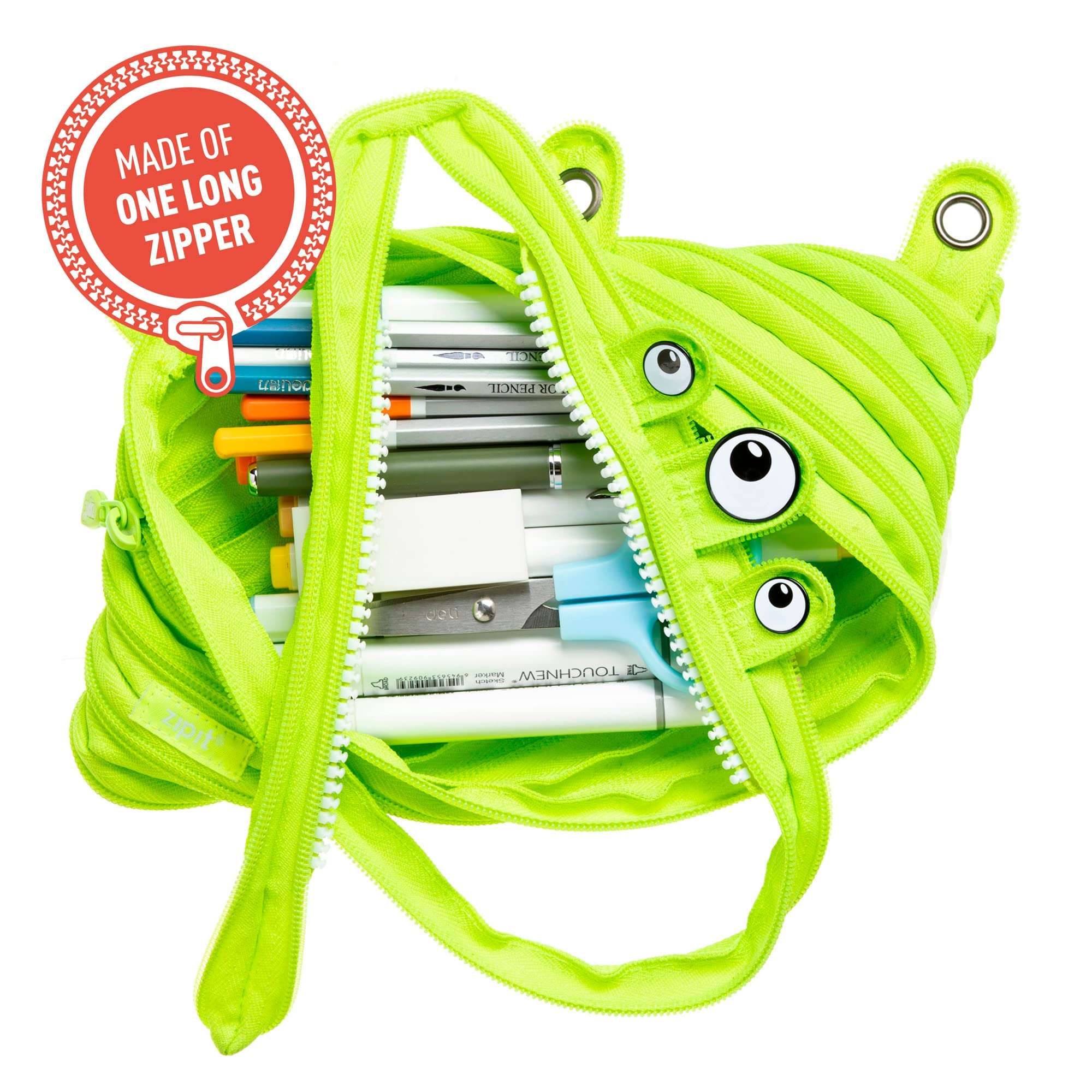 ZIPIT Monster 3-Ring Pencil Case, Lime 2