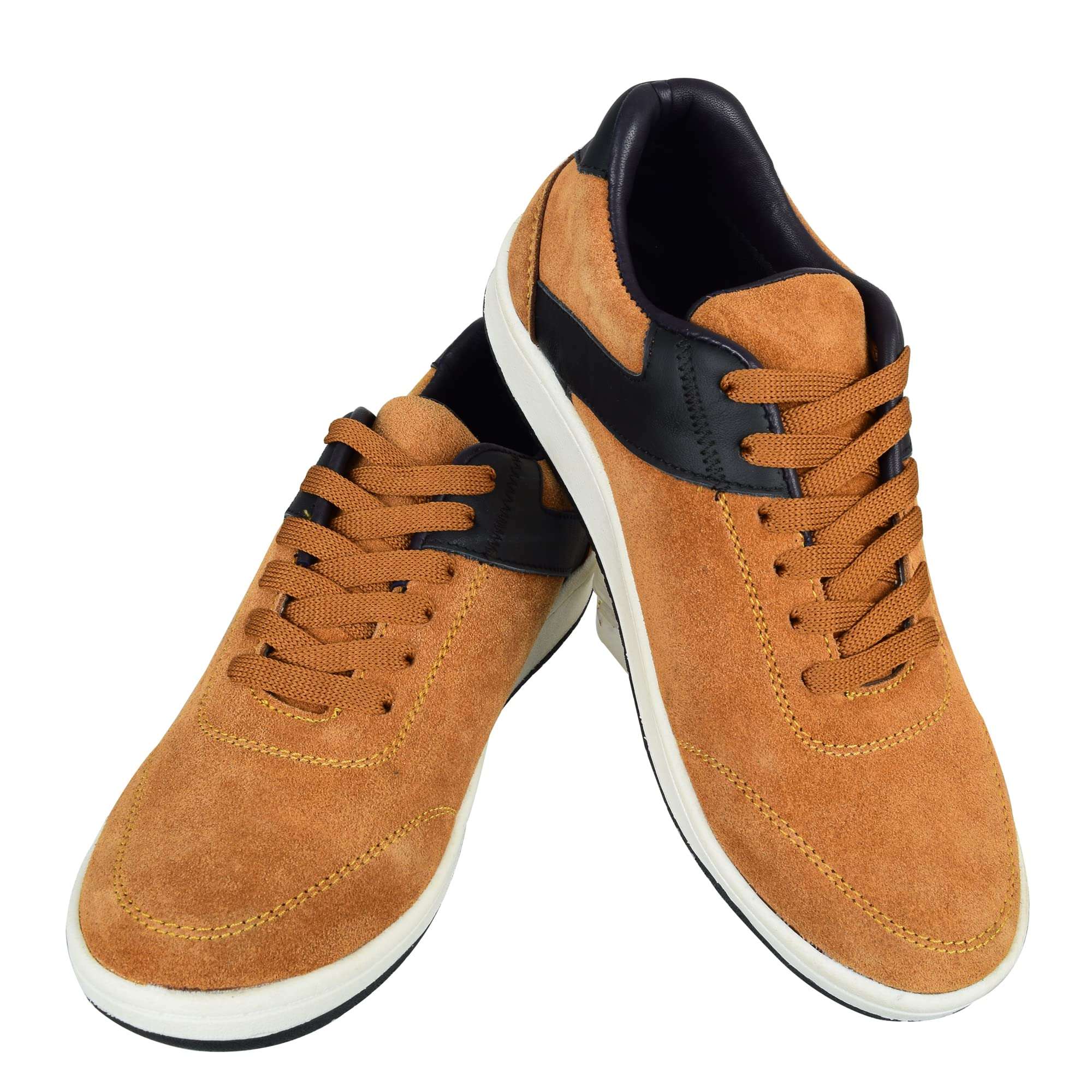 ALINTINO Men's Leather Casual Shoes - AC3001 (Tan, Numeric_8) 4