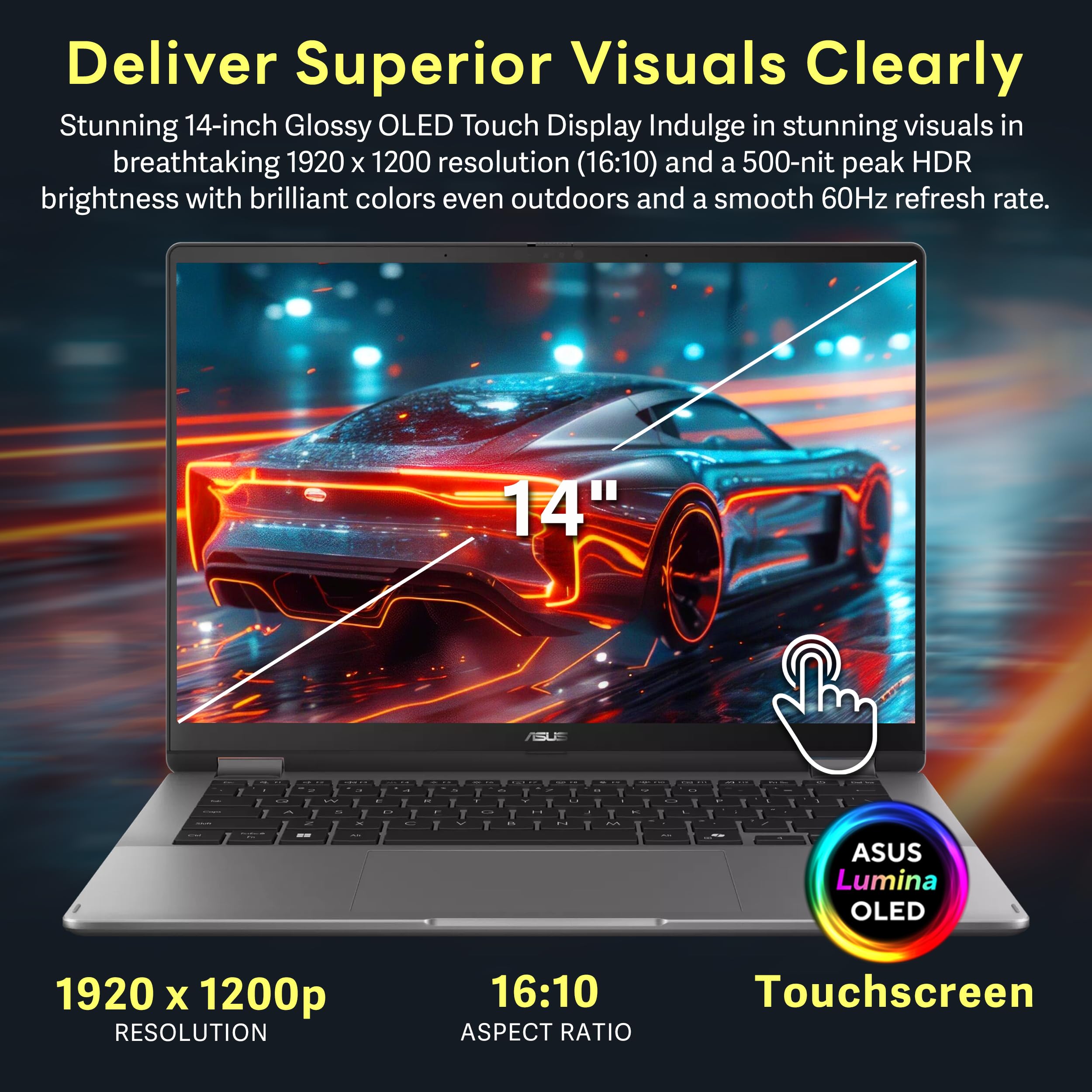 ASUS Vivobook Flip 14" 2-in-1 WUXGA Touch Laptop, Intel Ultra 7 256V, 16GB LPDDR5, 3TB Storage (2TB SSD+1TB Docking Station), Intel Arc Graphics, Backlit Keyboard, Webcam, Wi-Fi 6, Win11 Pro, Gray 5