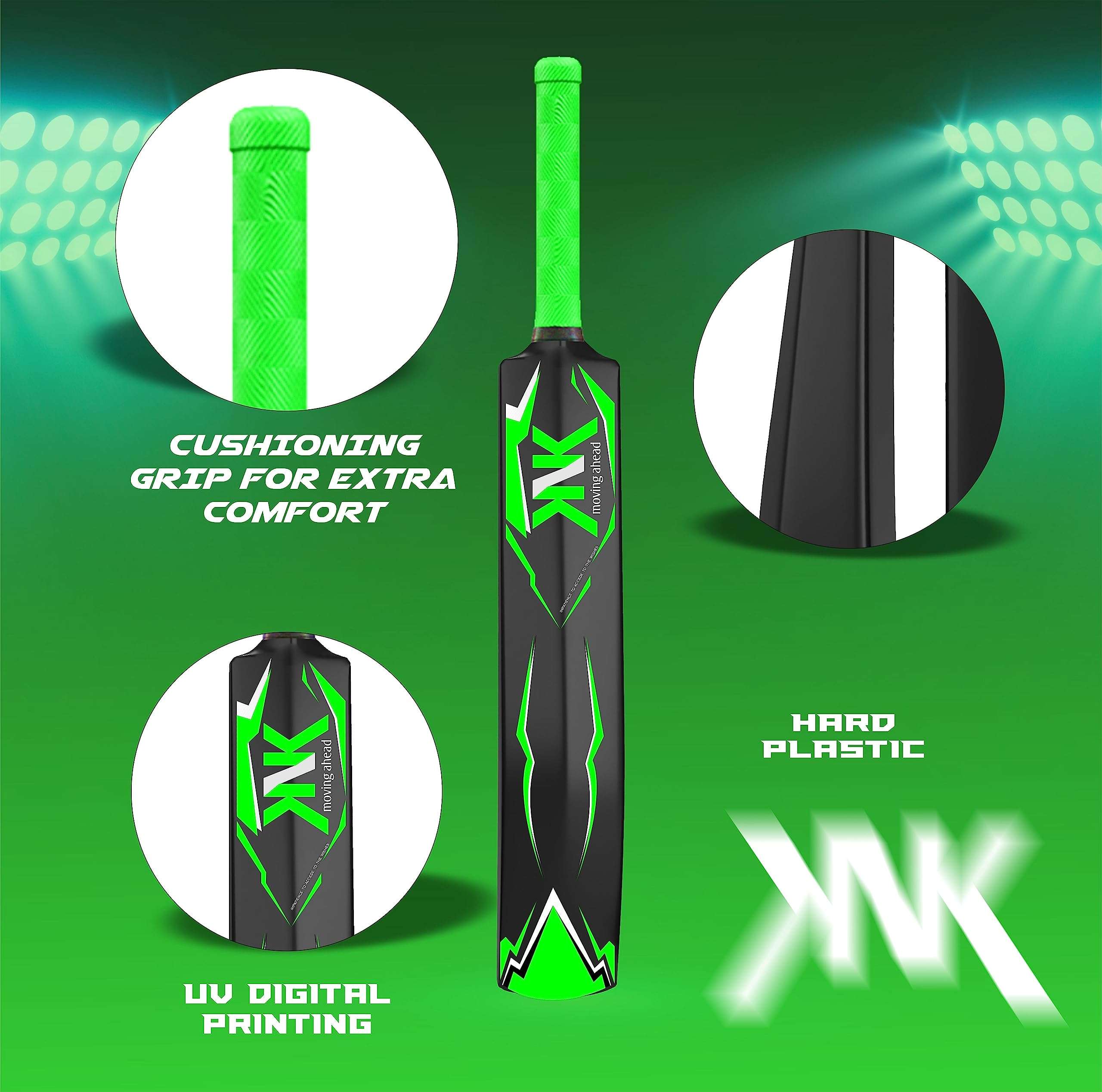 KNK® Thunder Cricket Bat,Excellent Hard Plastic Bat,34" Length Full Size with Short Handle with Ball for All Age Group 4