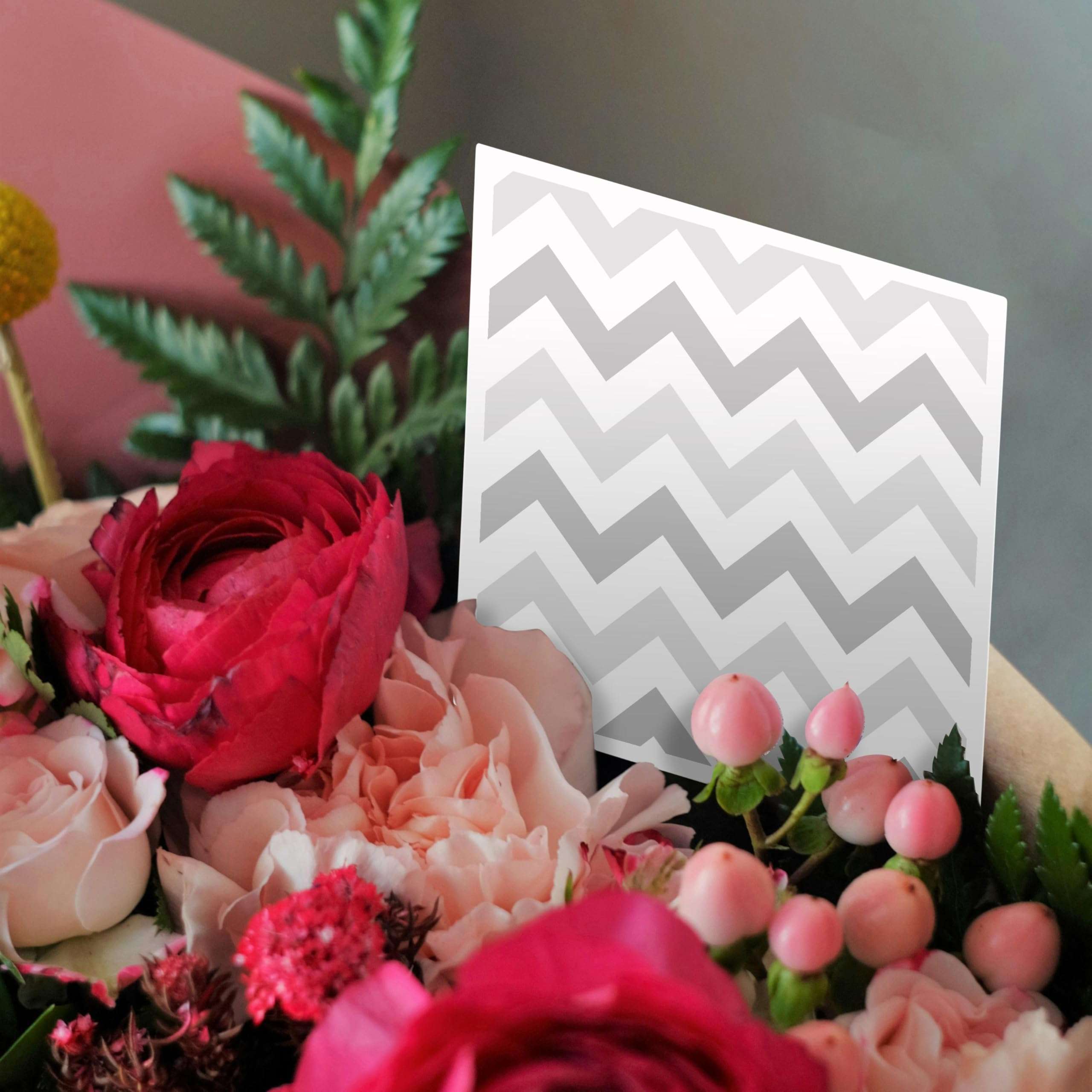 3dRose Light shades of Grey Chevron zig zag pattern - pastel gray zigzags - Greeting Cards, 6 x 6 inches, set of 6 (gc_179805_1) 3