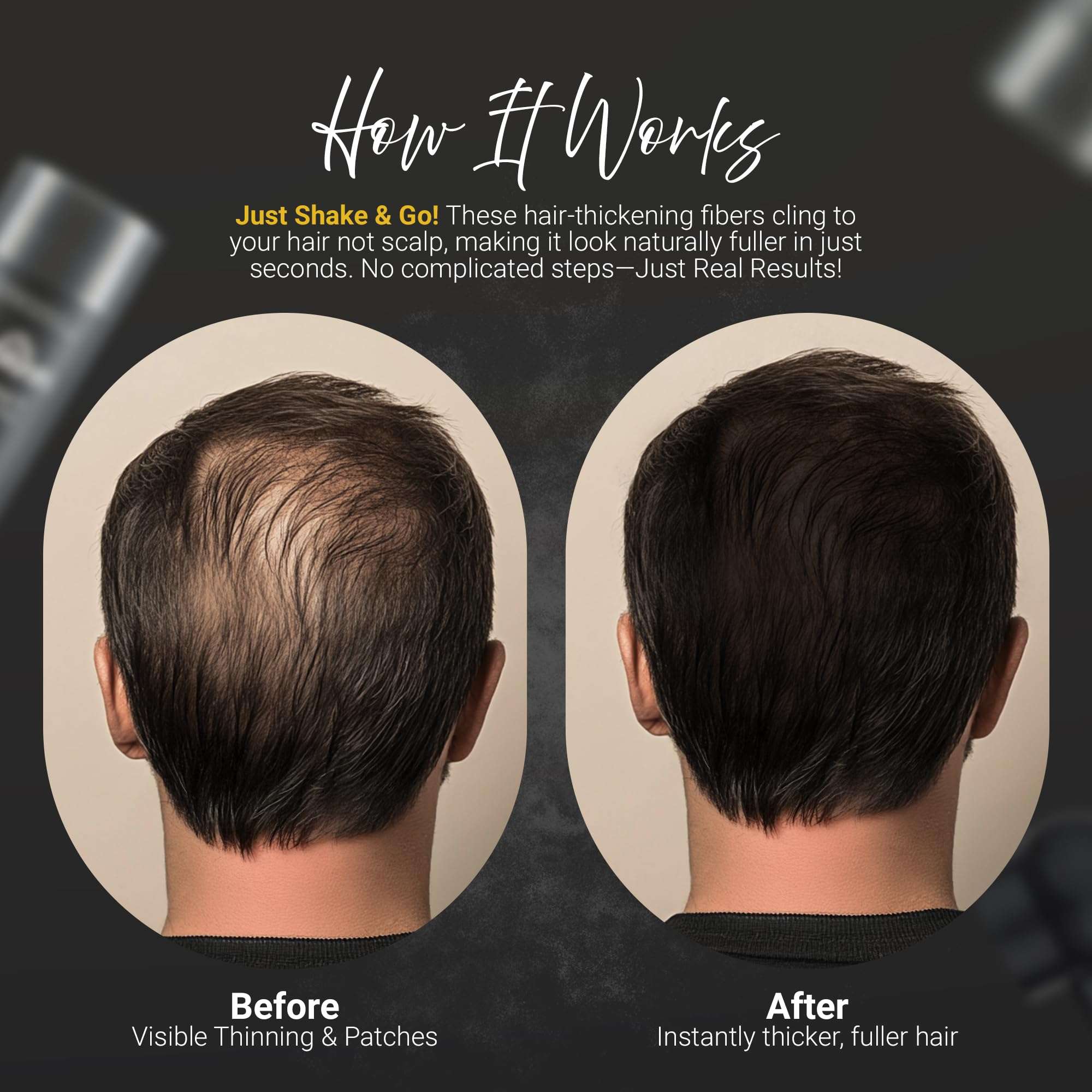 Herbishh Hair Color Shampoo for Gray Hair – Magic Hair Dye Shampoo 500 ml (Black) Koloret Hair Building Fibers – Black Powder 27.5g 6