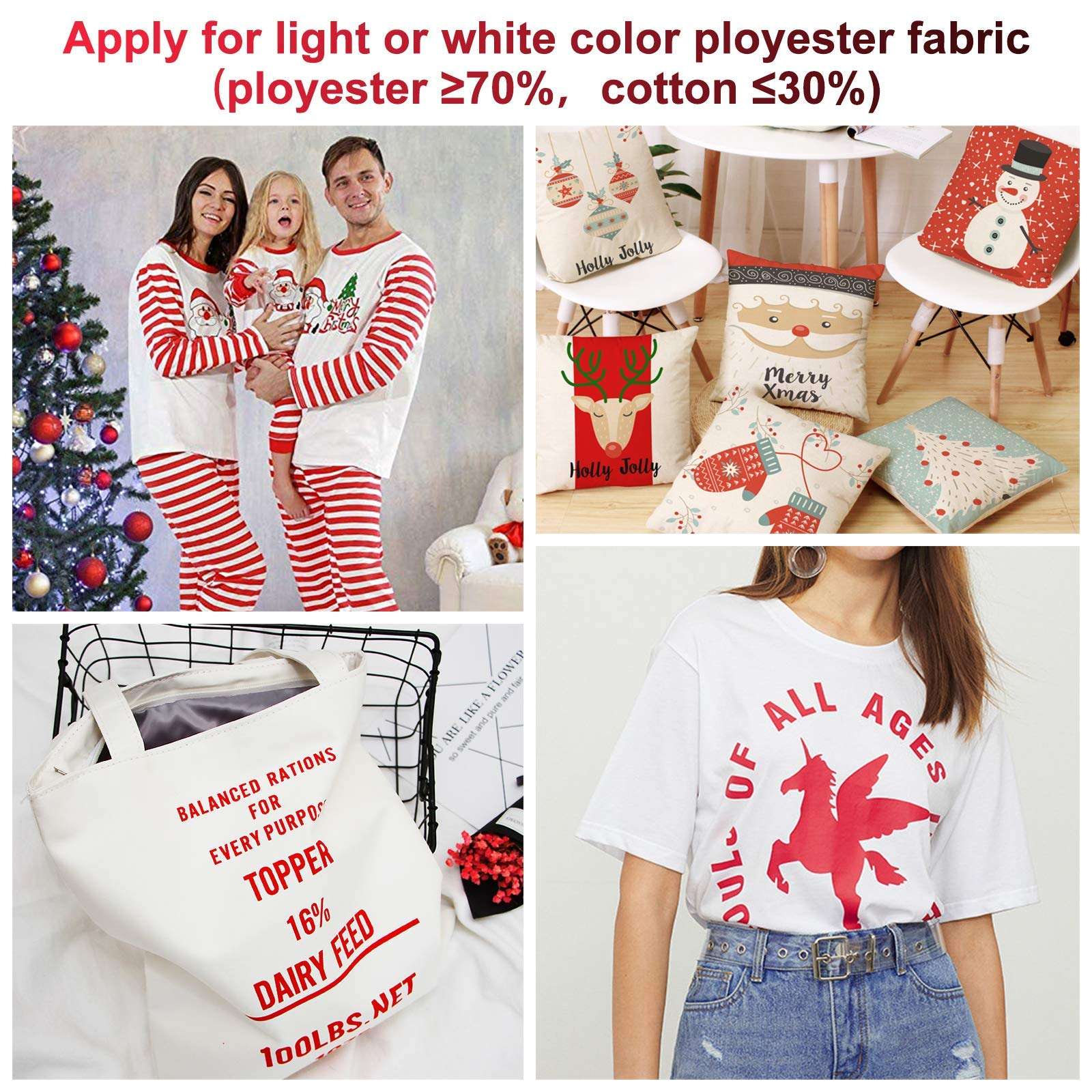 Sublimation Paper 100 Sheets 8.5 x 11 Inches 125gsm, for Any Inkjet Printer with Sublimation Ink Epson, Sawgrass, Heat Transfer Sublimation for Mugs T-shirts Light Fabric 2