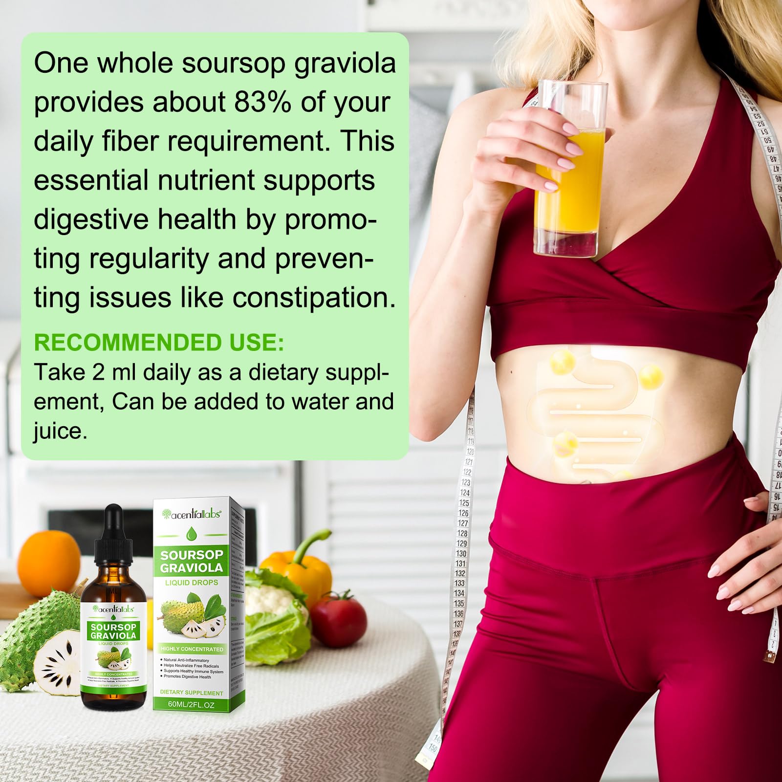 Soursop Graviola Liquid Drop for Cell Support & Regeneration, Immune Boost and Sleep, Organic Soursop Extract-Sugar Free, Non-GMO, Vegan, Gluten-Free-2 Fl Oz/60 ML 4