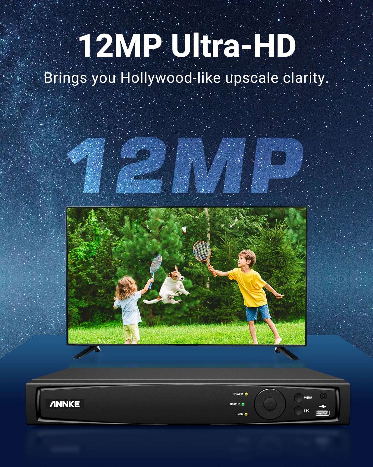 ANNKE 12MP 8CH PoE NVR, 2pcs 4K Dual Lens IP Camera, Smart AI Network Video Recorder, Support up to 8X IP Cameras, 24/7 Recording, RTSP 5