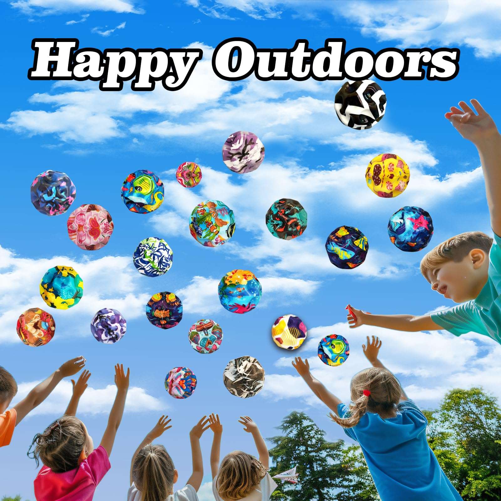 QOUXZ 6 Pack Astro Jump Balls, Multicolored Spaceballs, Super High Bouncing Lightweight Bouncing Balls for Children 5