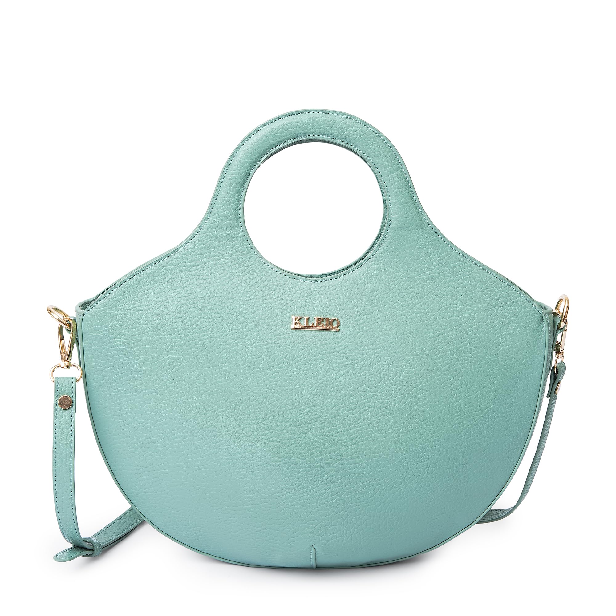 KLEIO Vegan Leather Curved Carryall Handbag for Women with Detachable Long Shoulder Strap 1