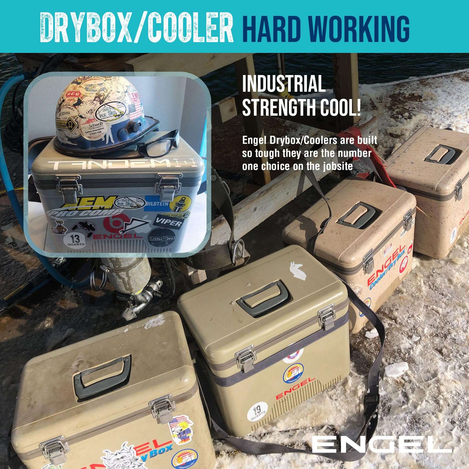 Engel UC19 19qt Leak-Proof, Air Tight, Drybox Cooler with 22 oz. Insulated Tumbler and 32°F Cooler Packs for Boating, Camping, Fishing, Hiking & Food Storage 6