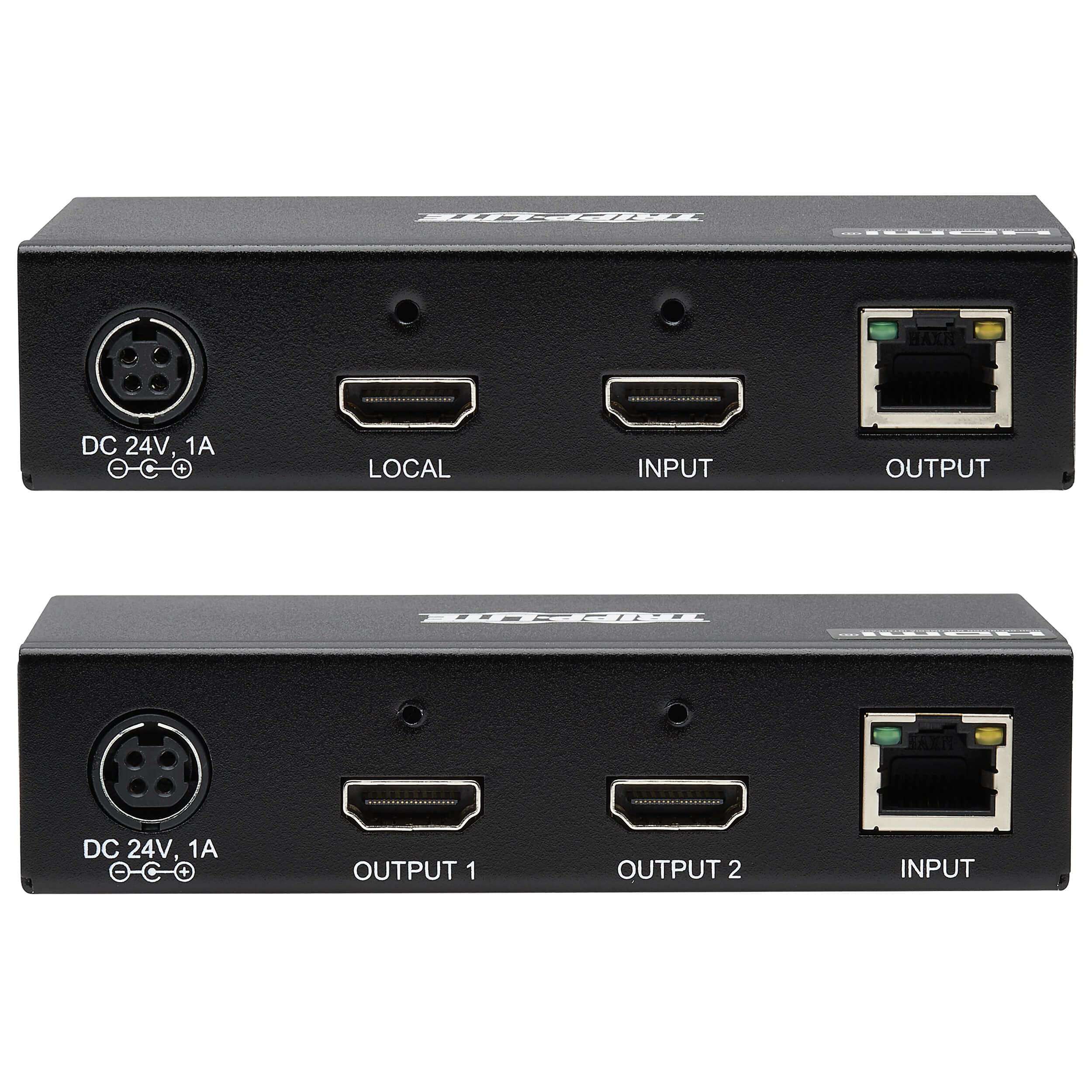 Tripp Lite HDMI Over Ethernet Cat6 Extender Kit Transmitter/Receiver - Up to 230 feet or 70.1 Meters - 4K 60Hz Video, HDR, PoC, TAA Compliant (B127A-2A1-BHBH) 4