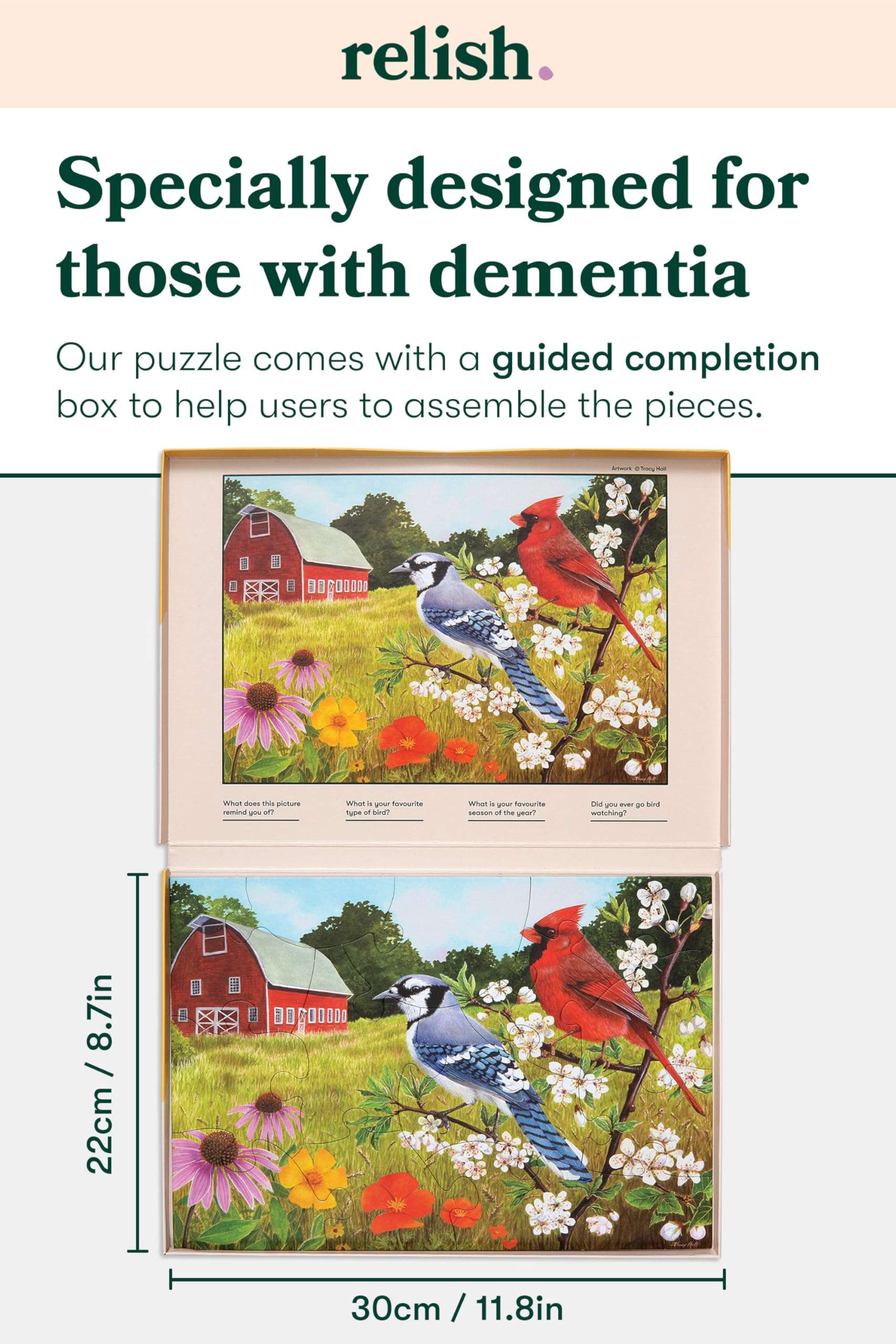 Relish Large Piece Puzzles for Seniors, 13 Piece Summer Birds Jigsaw Puzzle, Dementia Products for Elderly 6