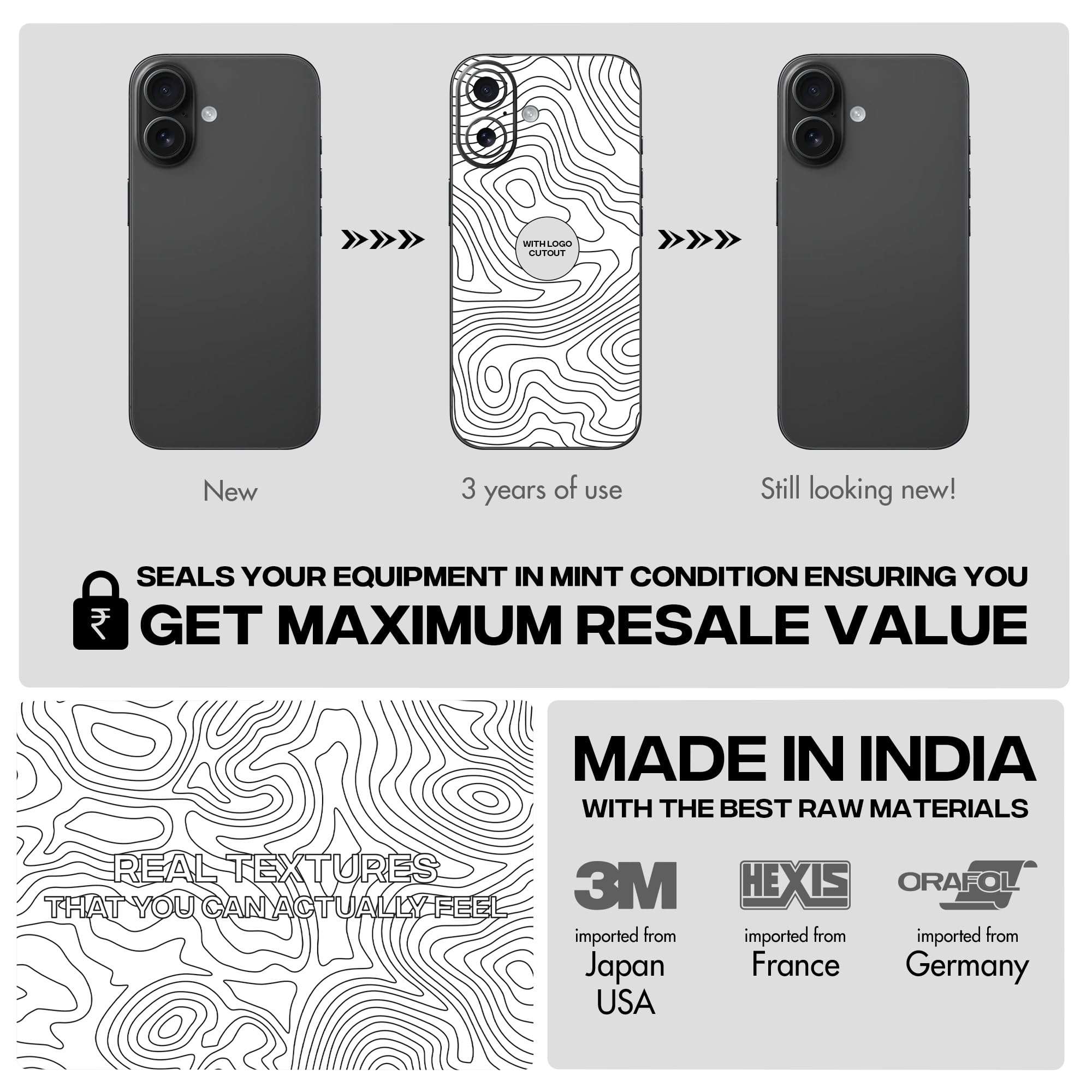 Capes India Mobile Phone Skins Compatible with Apple iPhone 16 | Not a Cover/Case | Protective Film Vinyl Sticker (Tornado, Full Body Skin) 6
