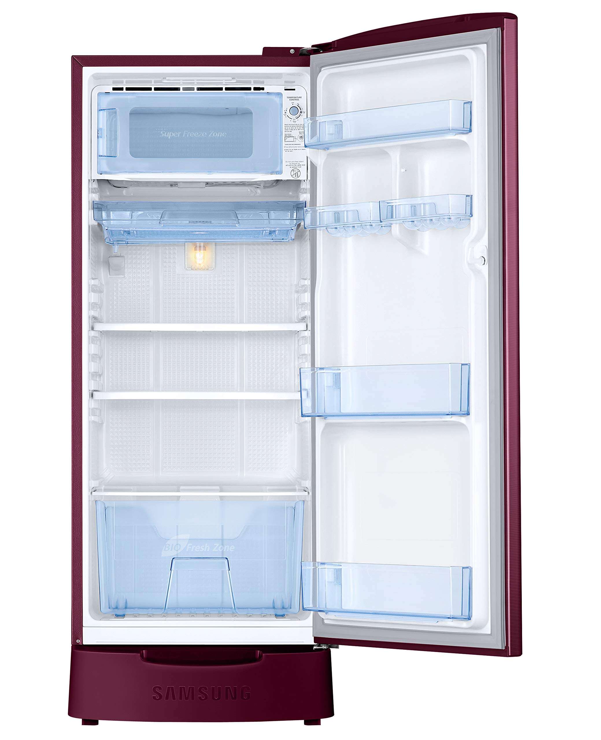 Samsung 192 L 2 Star Direct Cool Single Door Refrigerator (RR20A181BR8/HL, SAFFRON RED, Base Stand with Drawer, 2022 Model) 2