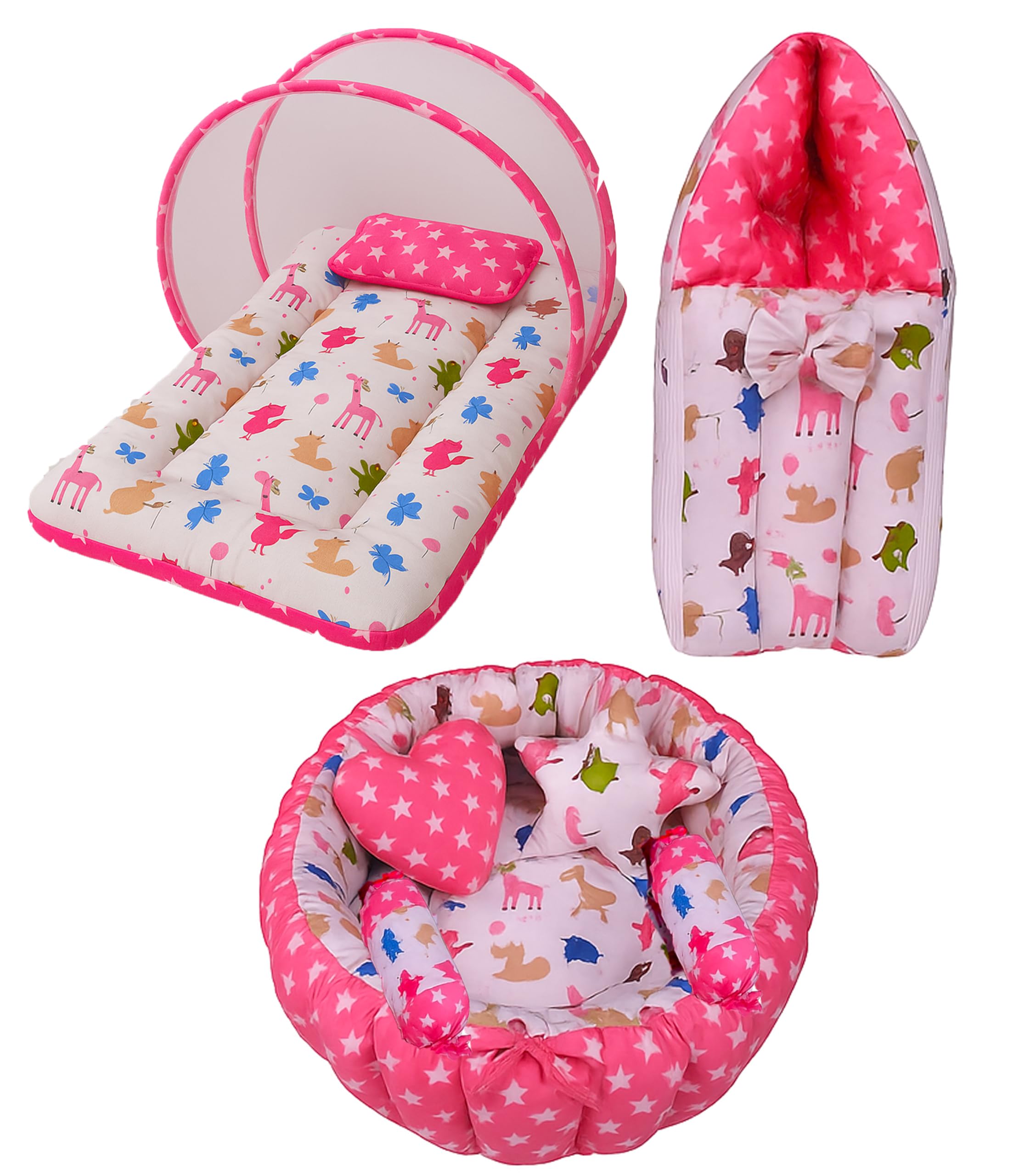 Kwitchy Baby | Mattress with Net | Carry Bag (Pink, 0-6 Months) 1