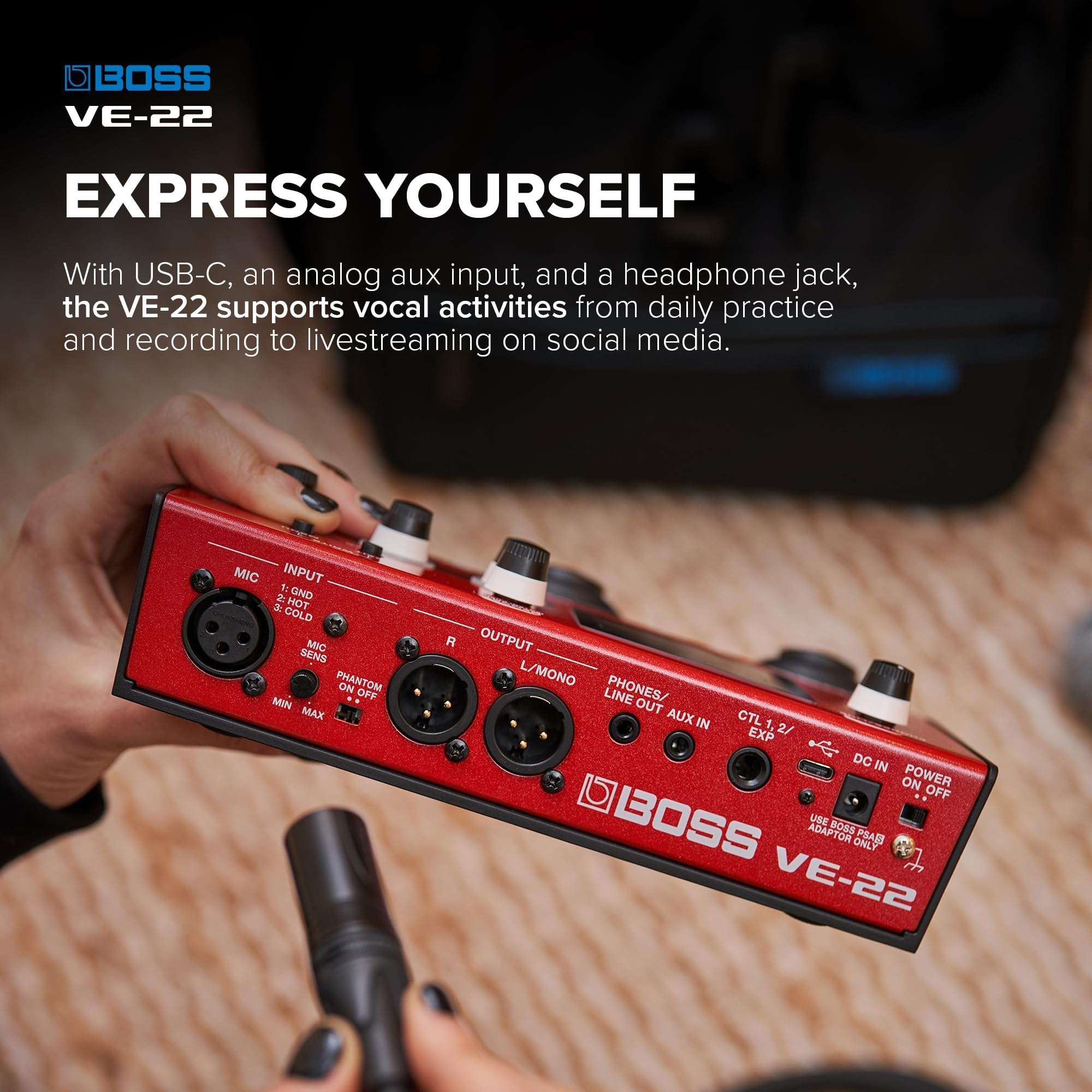BOSS VE-22 Vocal Performer | Advanced Multi-Effects Processor for Singers | Powerful Harmony & Doubling Functions | Auto Pitch Correction | Ideal for Stage Performance, Recording, Livestreaming & More 3