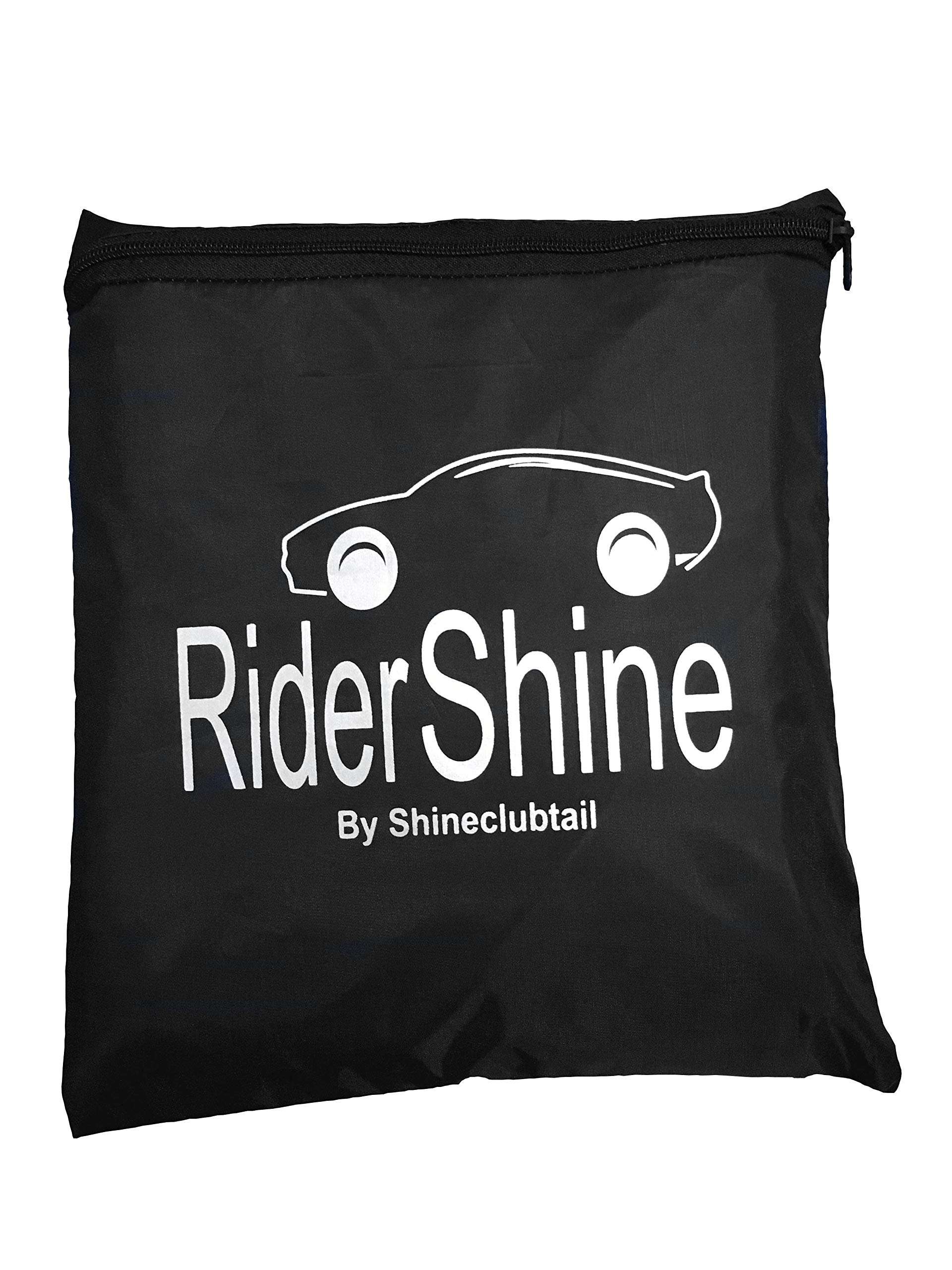 RiderShine Waterproof Scooty Body Cover for Honda Activa 5G Double Mirror Pocket with Over Lock Protection (Black) 5