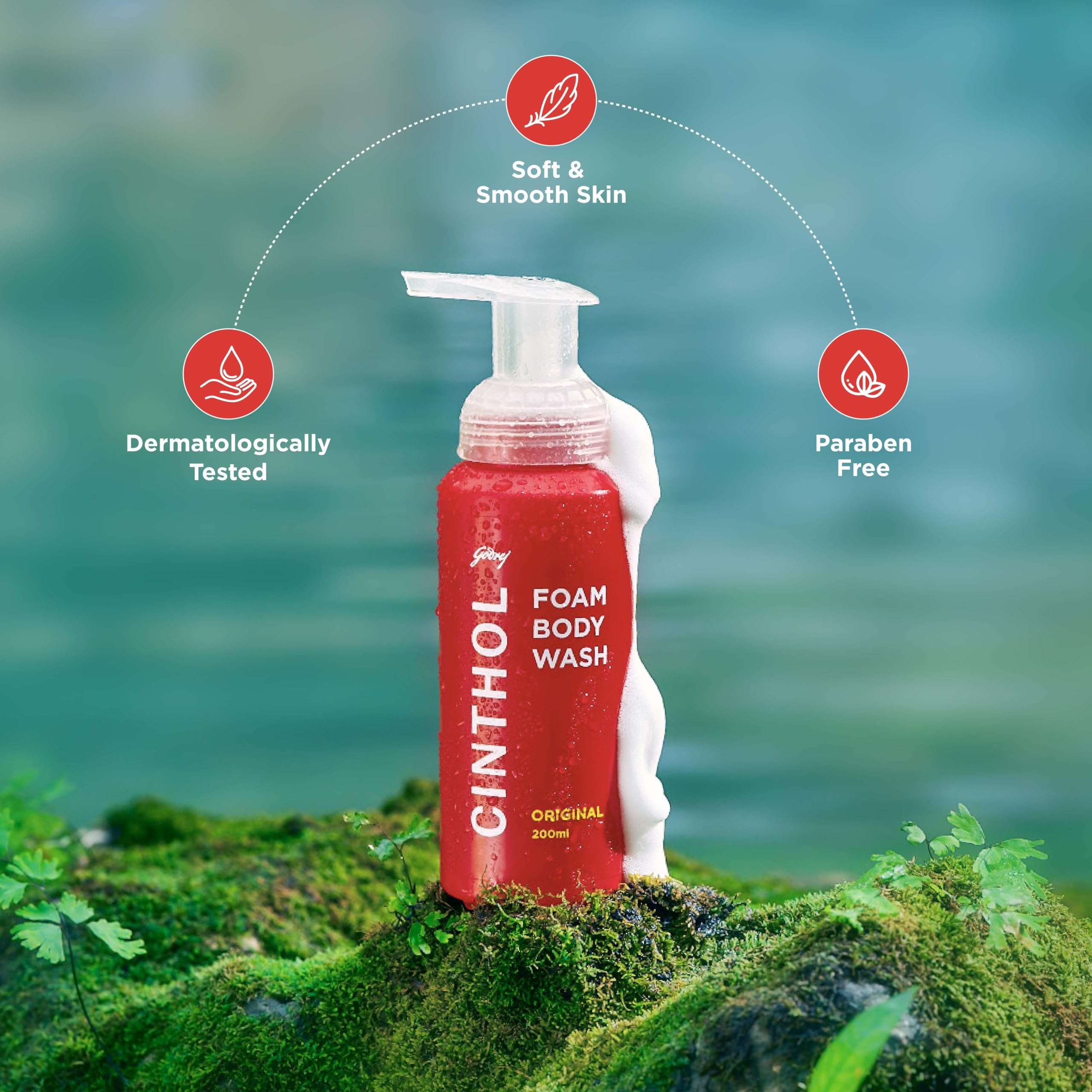 Cinthol Original Foam Body Wash - Combi Pack (600ml) | 1 Bottle & 2 Refill | Unique Foam Formula for Moisturized & Irresistibly Soft Skin | Suitable for All Skin Types 6