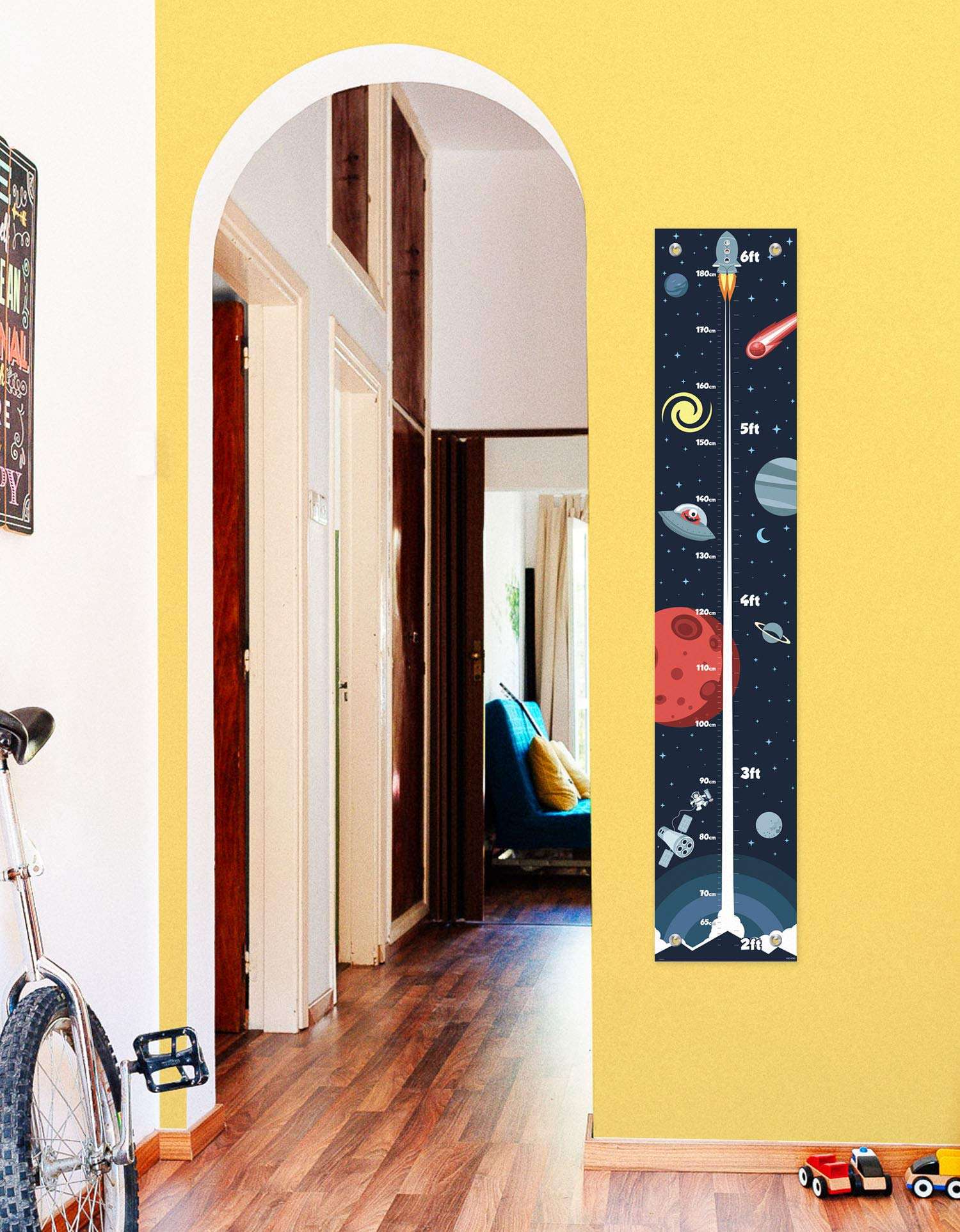 Cute Astronomy Gifts for Kids Growth Height Chart for Kids Space Decor for Nursery Wall Growth Chart 4
