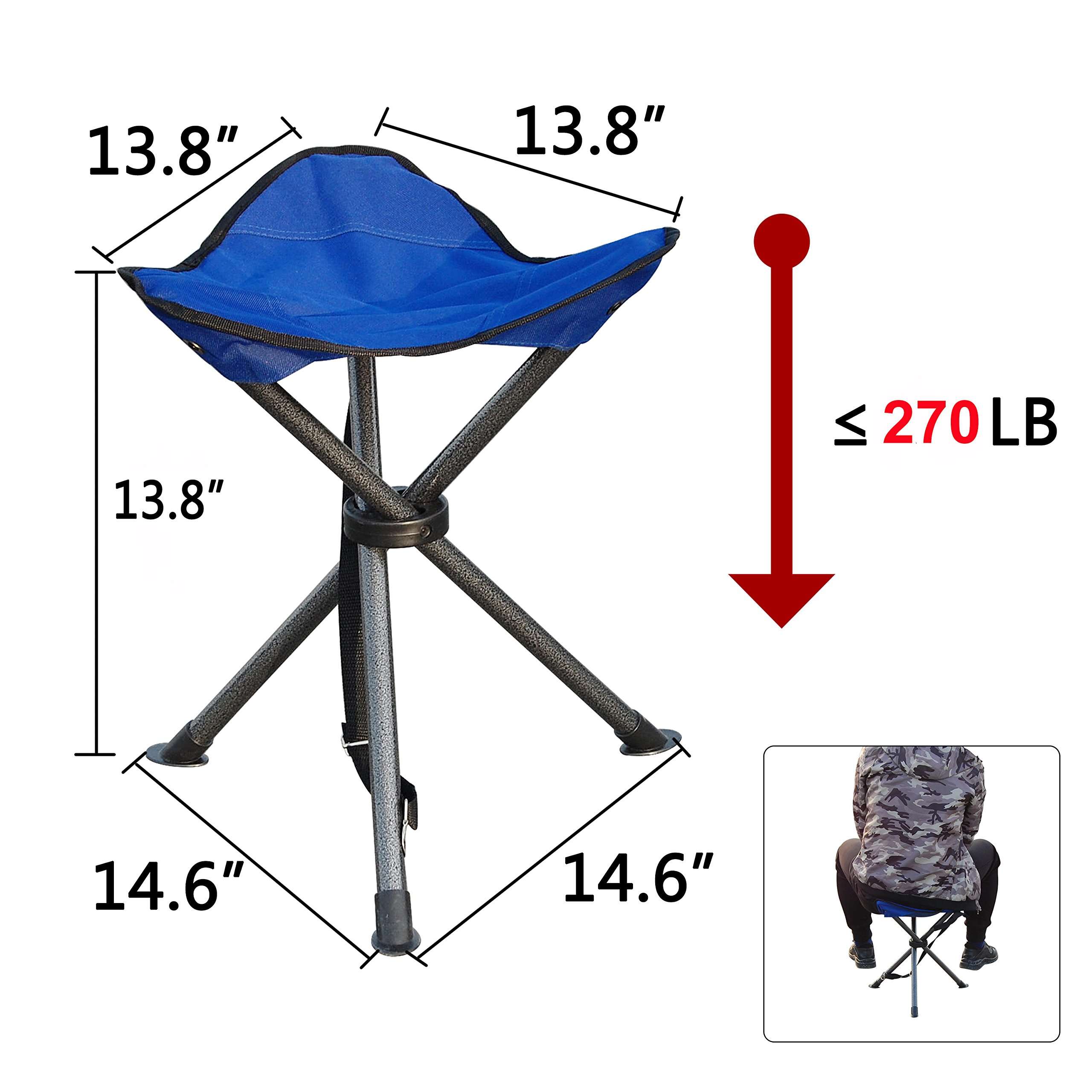 AGOOL Portable Folding Stool Outdoor Square Slack Chair Lightweight Heavy Duty for Camping Mountaineering Hiking Travel House-Using Recreation, Blue 4