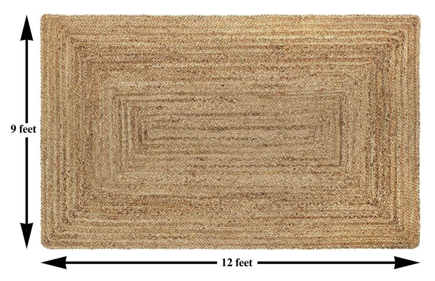 THE HOME TALK Natural Handcrafted Reversible Jute Rug-275X365CM|Traditional Carpet For Living Room,Kitchen,Entryway,Bedroom,Dining Room|Rustic Bohemian Decor|Durable,Anti-Skid Carpets for Centre Table 2