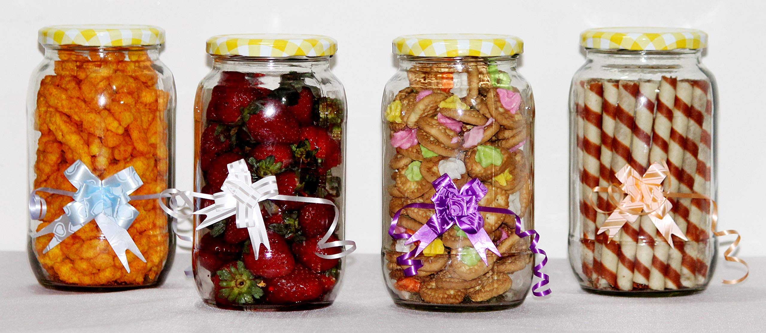 Decor Shine 1000 Ml Grocery Kitchen Container jar for Storage Food Material,Spice Storage,Pickle Storage Jar with air Tight Lid (2, Yellow Checks) 6