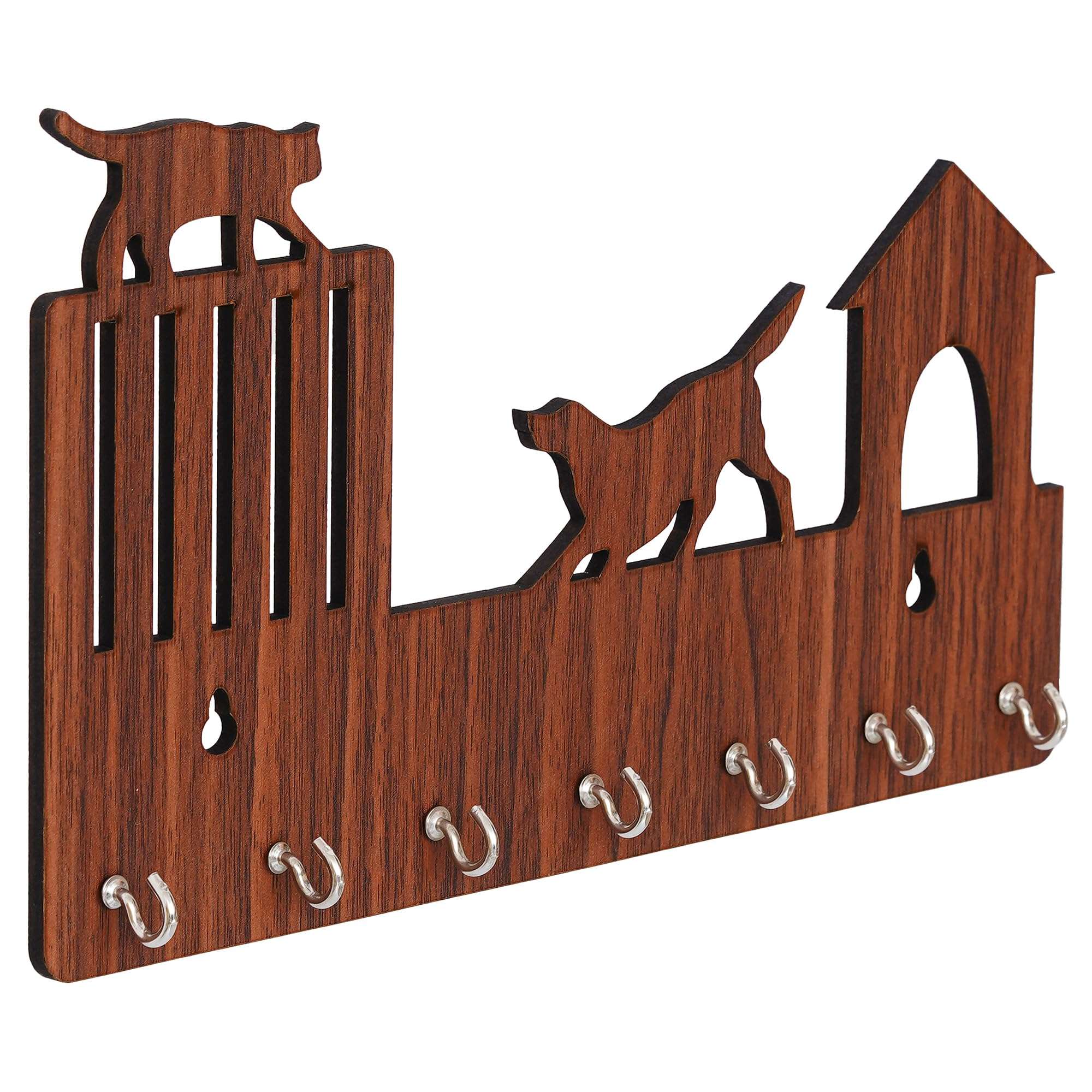 Webelkart Premium Cat Designer Wooden Key Chain Holder for Home and Living Room Decor| Key Holder for Home Decor Key Stand 5